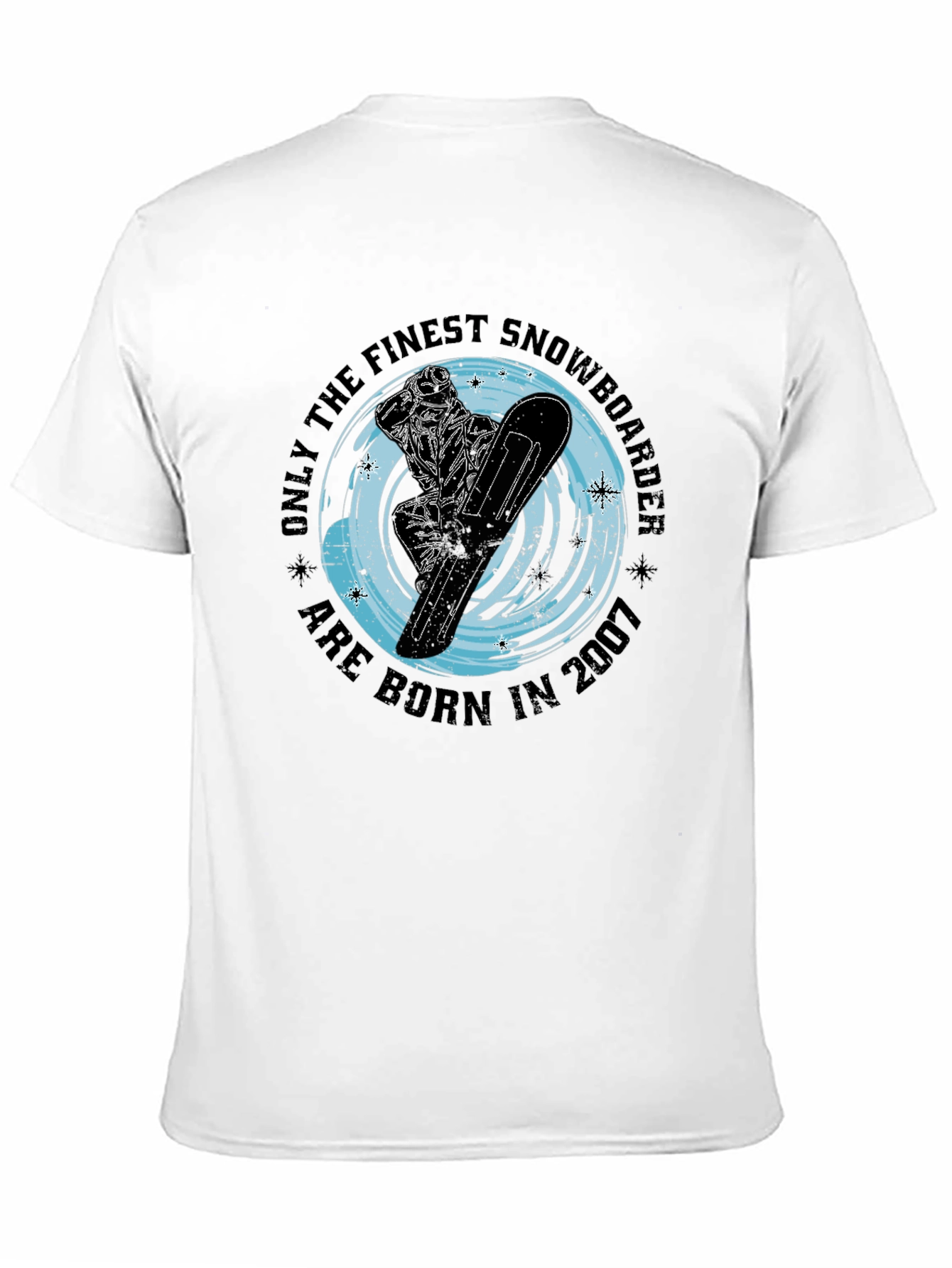 Finest Snowboarder Born in 2007 Black T-Shirt