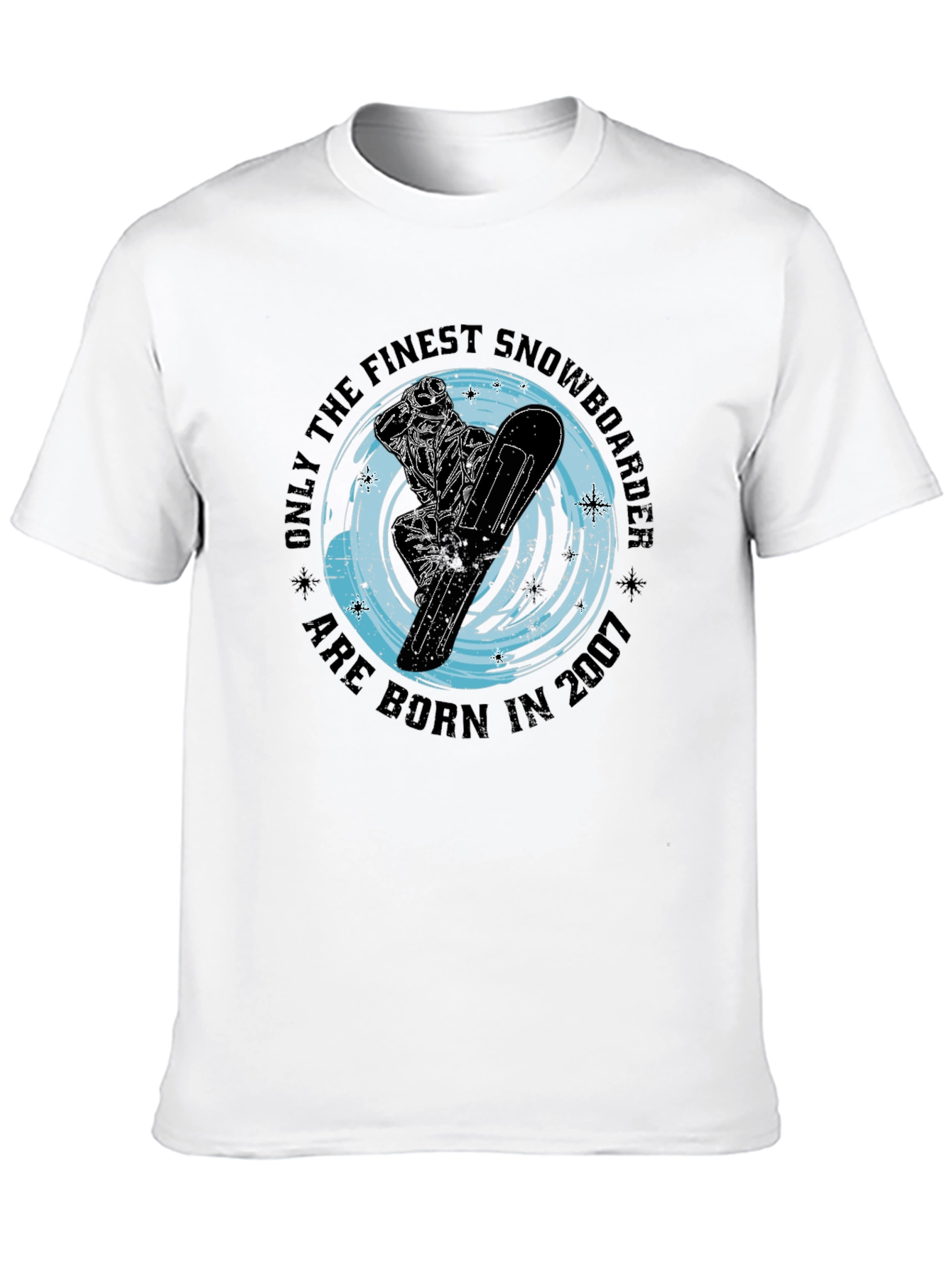 Finest Snowboarder Born in 2007 Black T-Shirt
