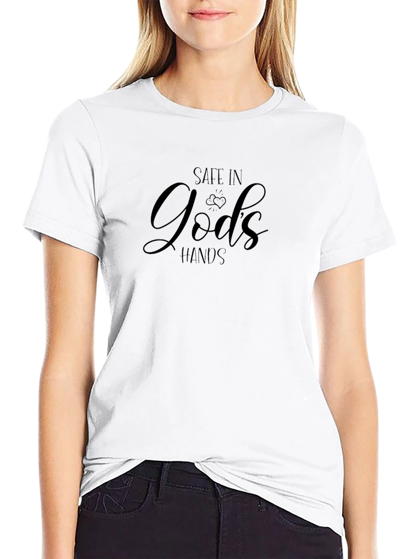 Safe In Gods Hands Black T-Shirt