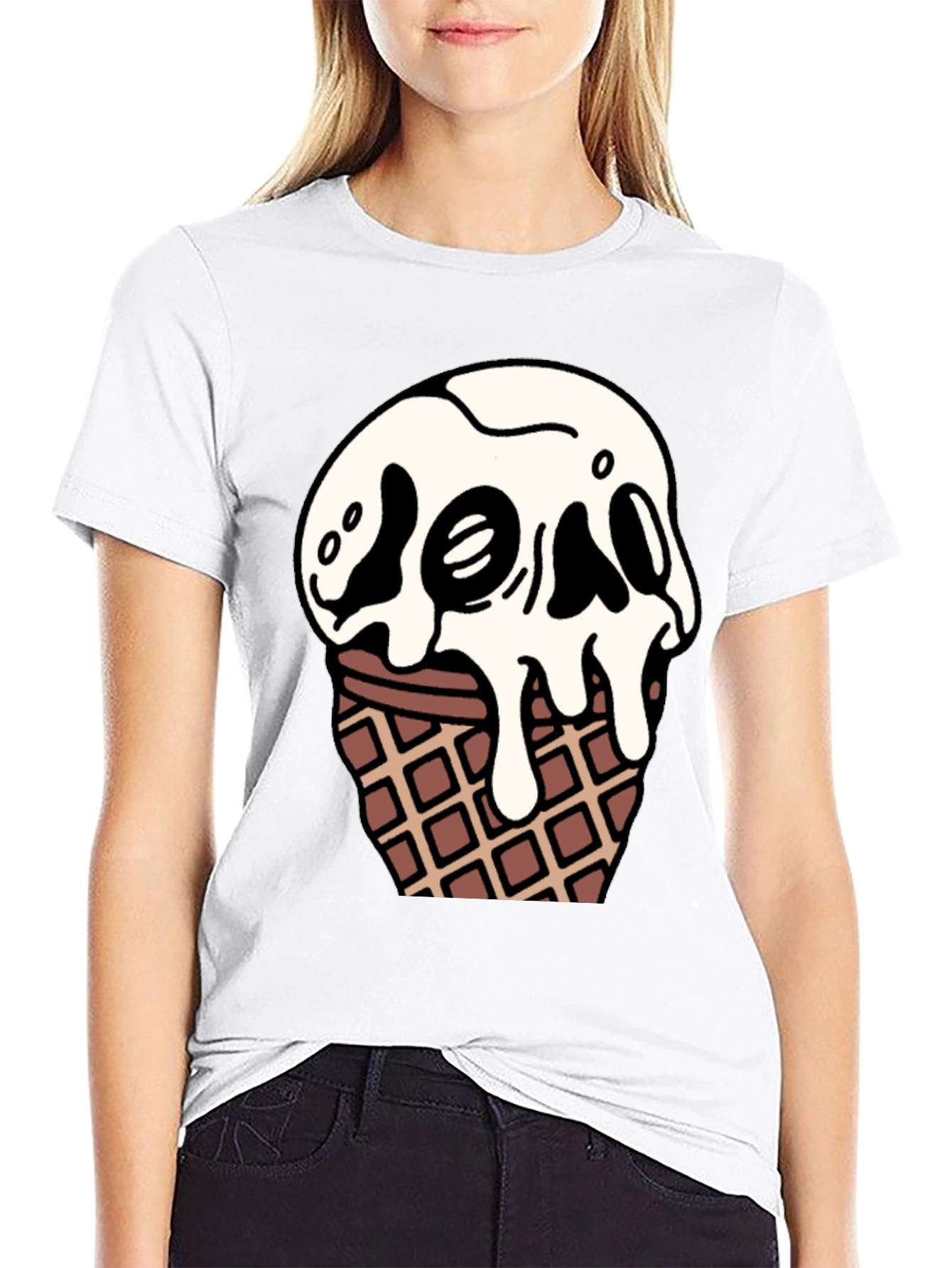 Skull Ice Cream Graphic T-Shirt