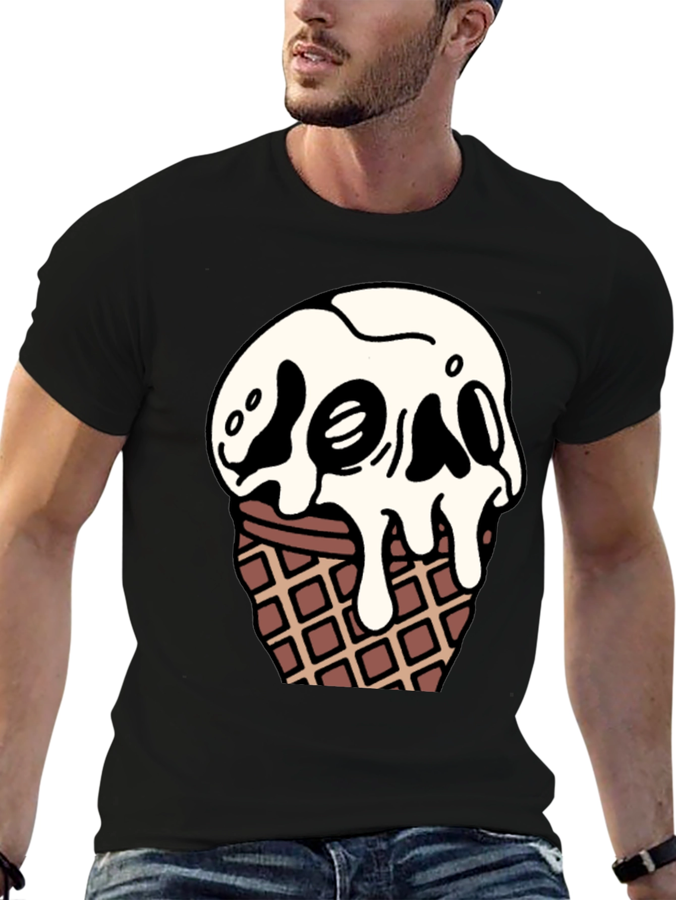 Skull Ice Cream Graphic T-Shirt
