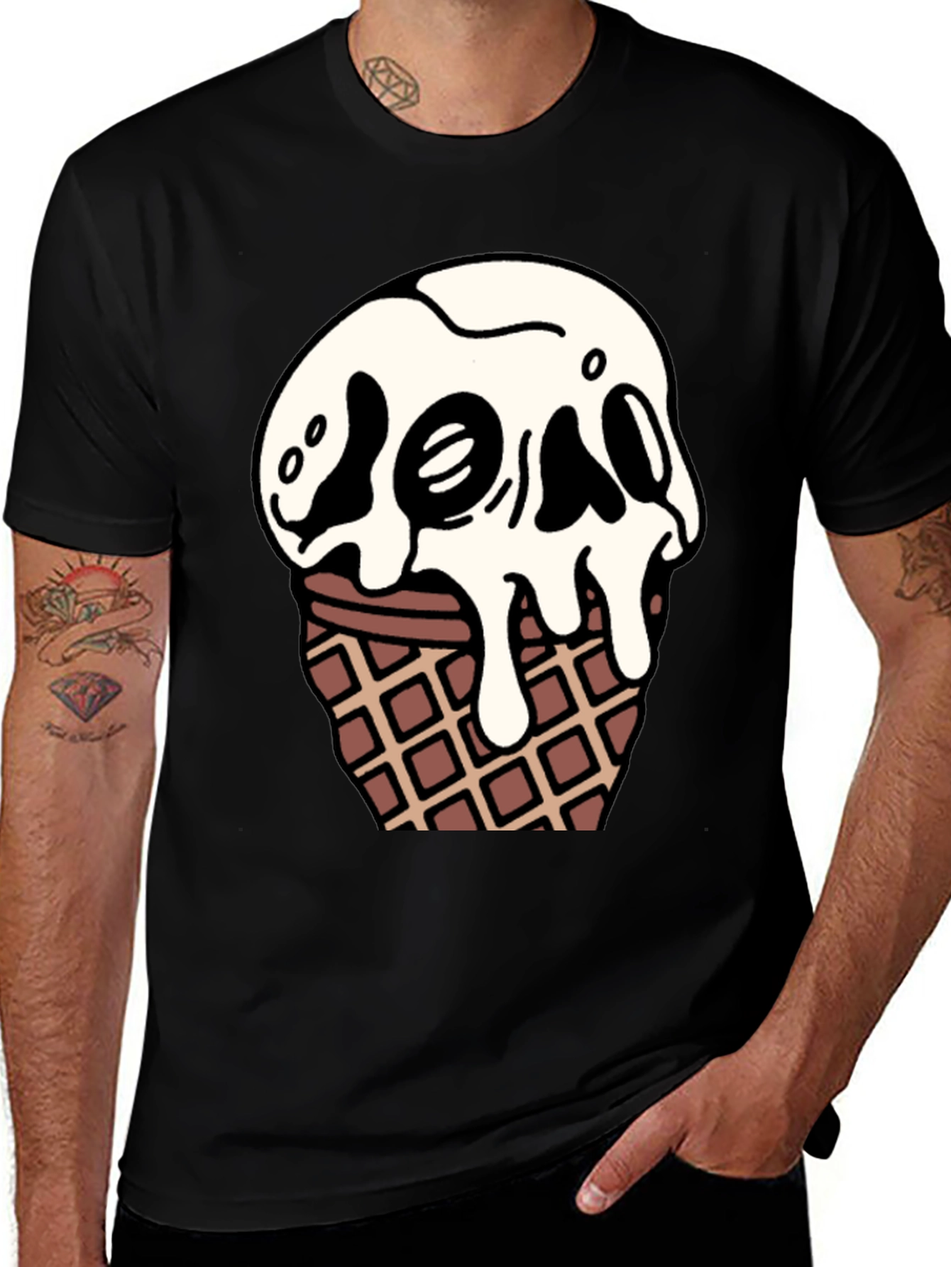 Skull Ice Cream Graphic T-Shirt