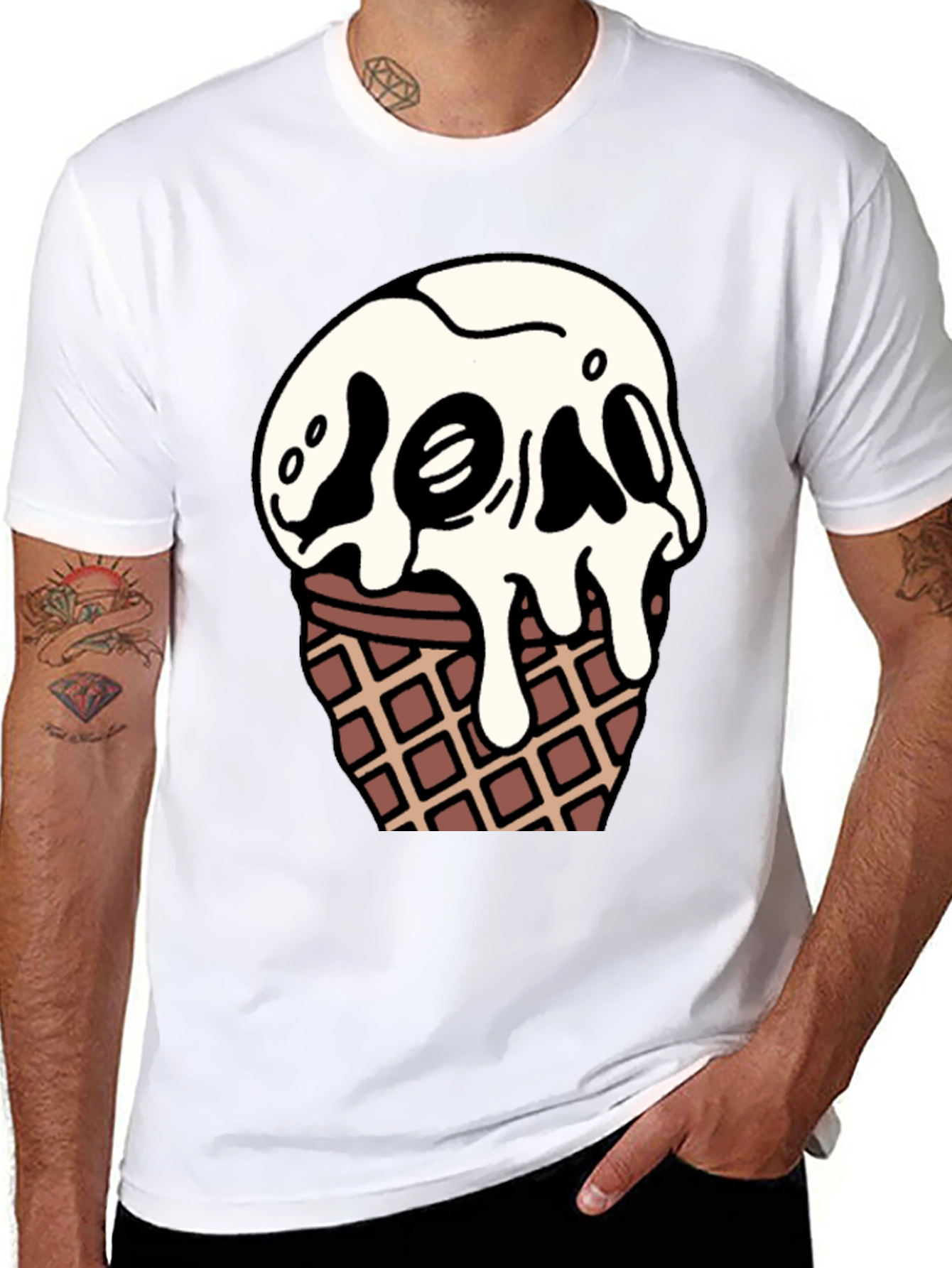 Skull Ice Cream Graphic T-Shirt