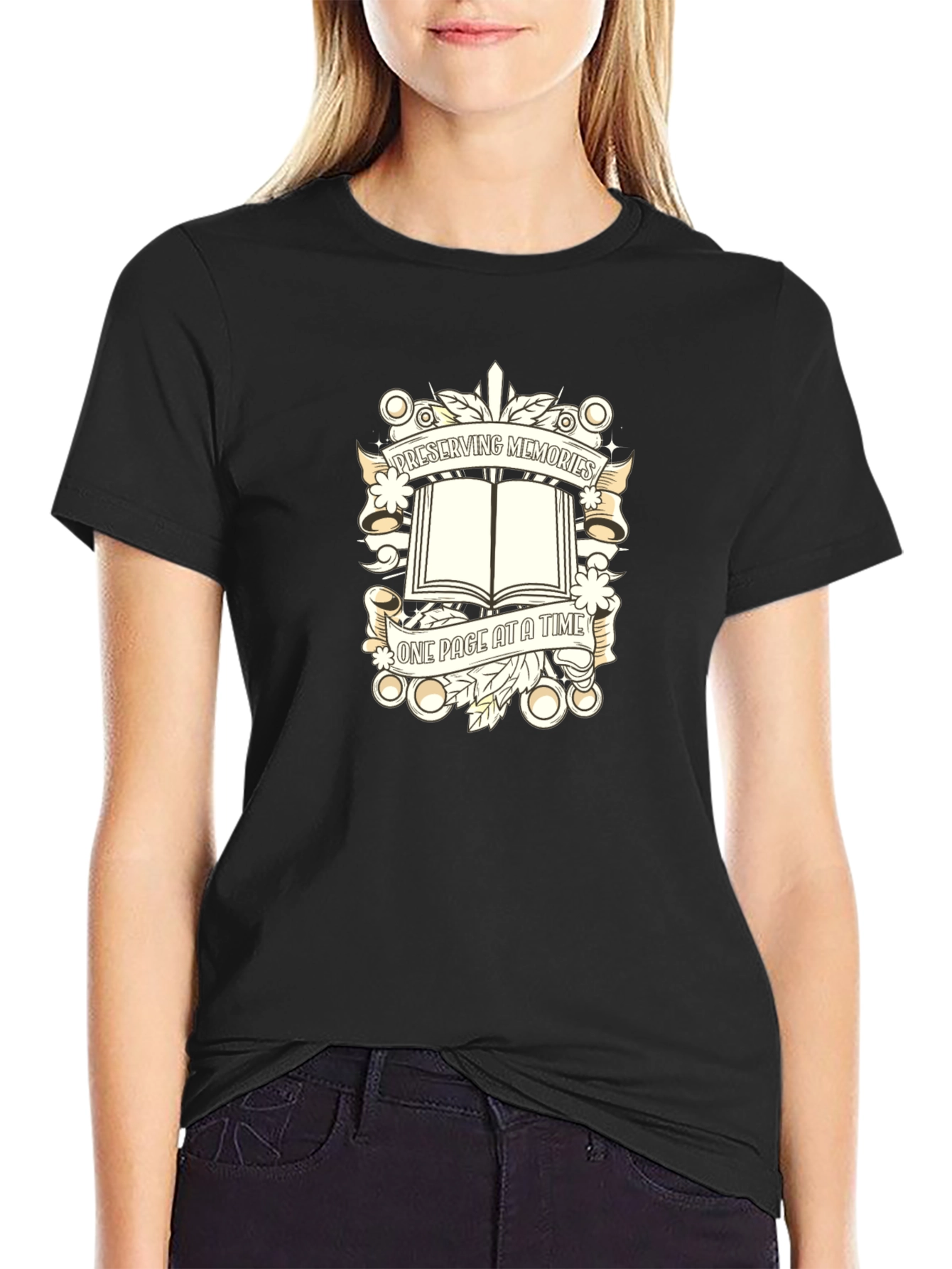 Preserving Memories Black Cotton Graphic Tee