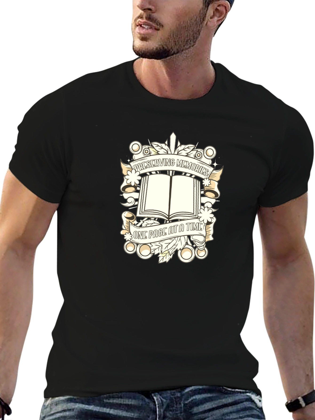 Preserving Memories Black Cotton Graphic Tee
