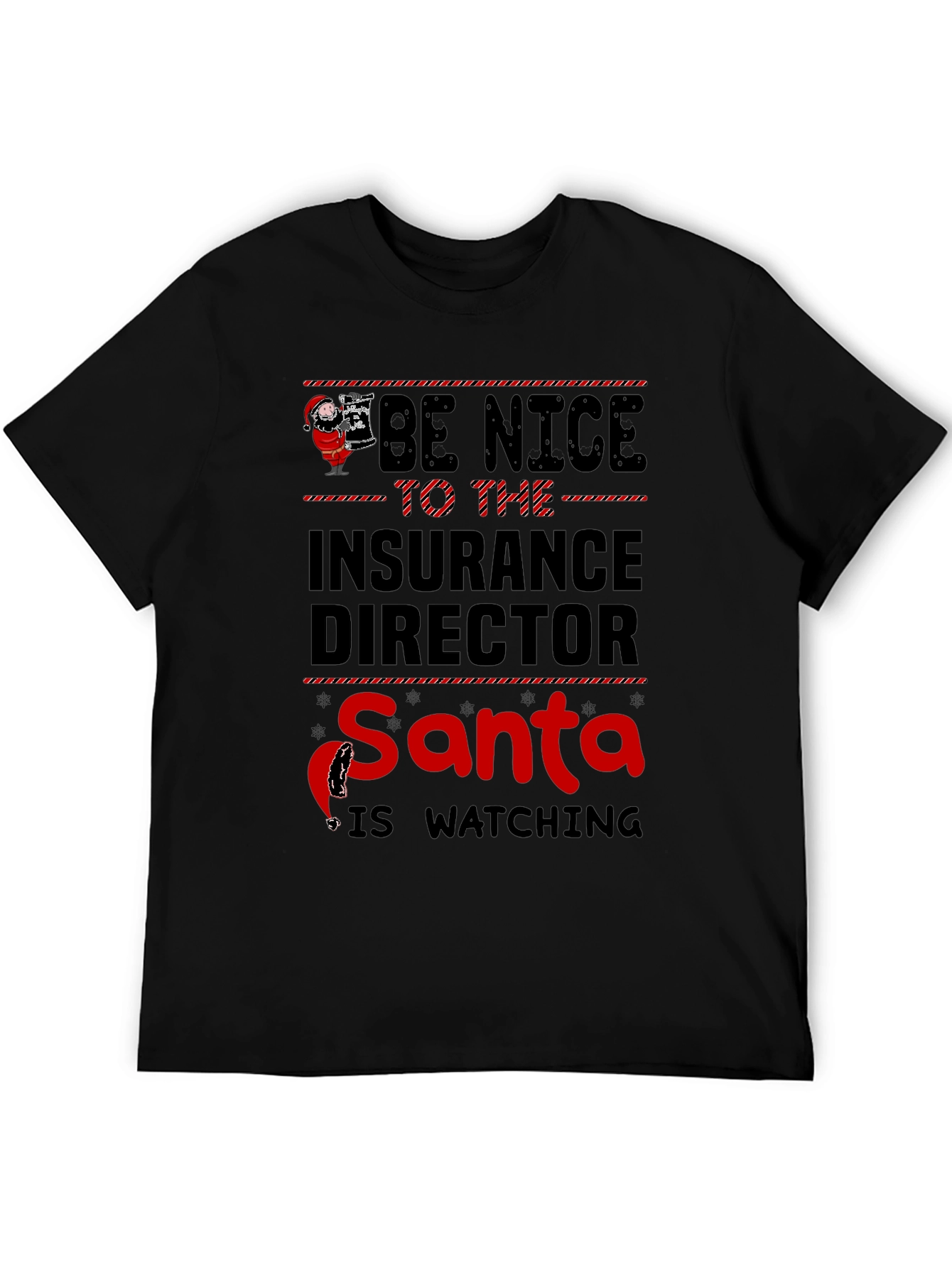 Insurance Director Santa Watching Graphic T-Shirt