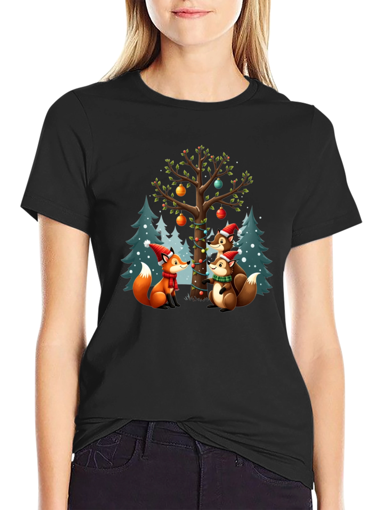 Festive Forest Friends Holiday T-Shirt
