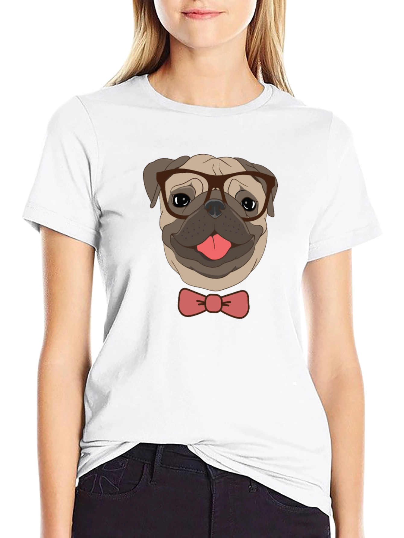 Hipster Pug Graphic Tee