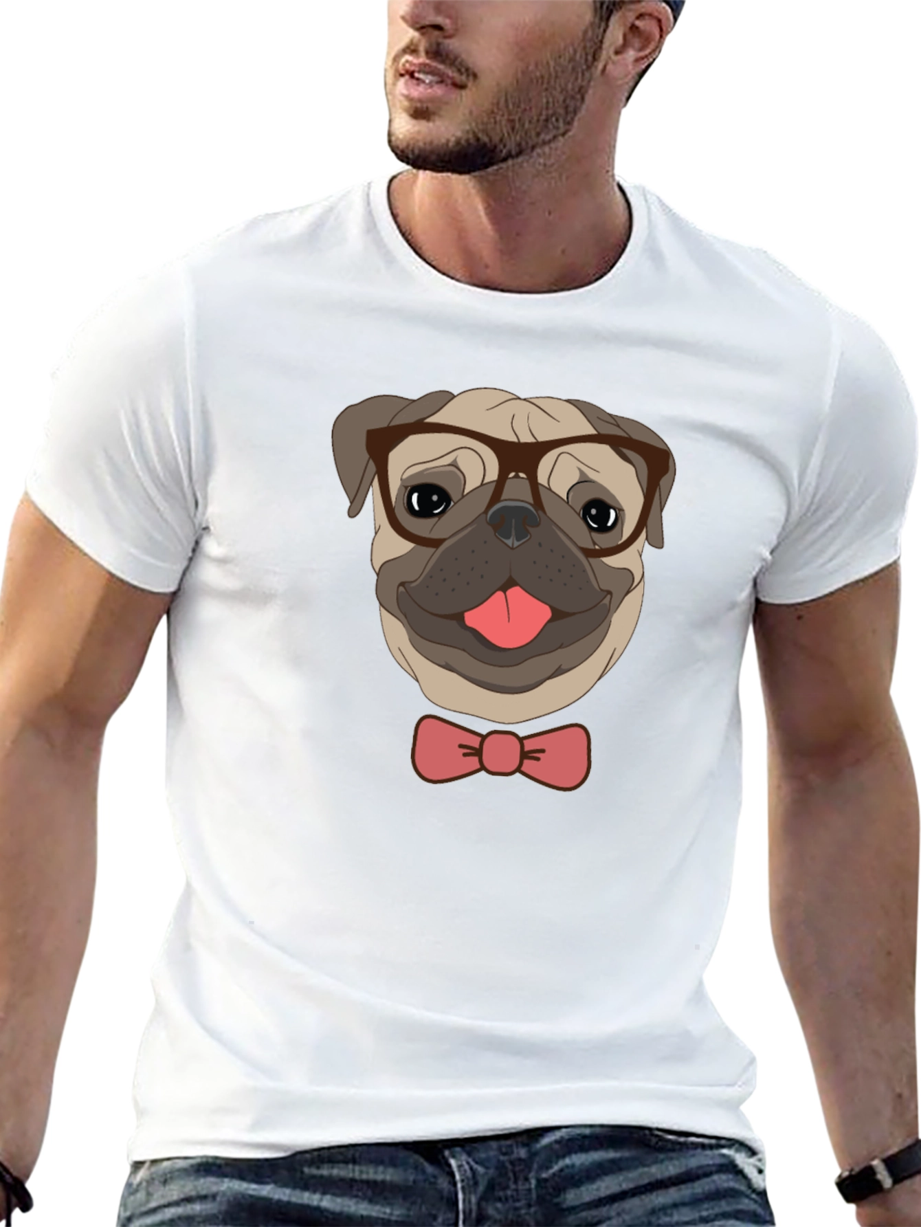 Hipster Pug Graphic Tee