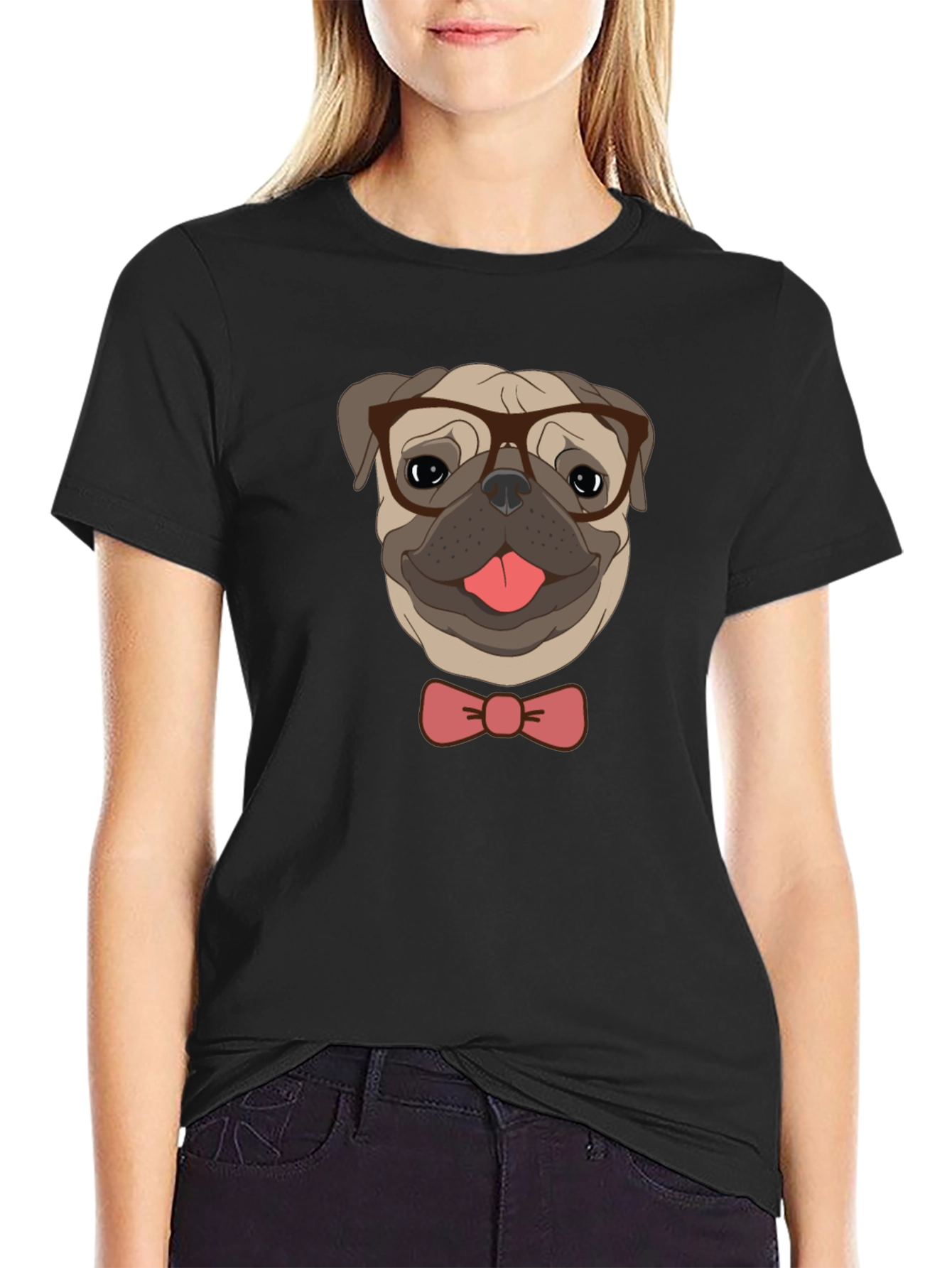Hipster Pug Graphic Tee
