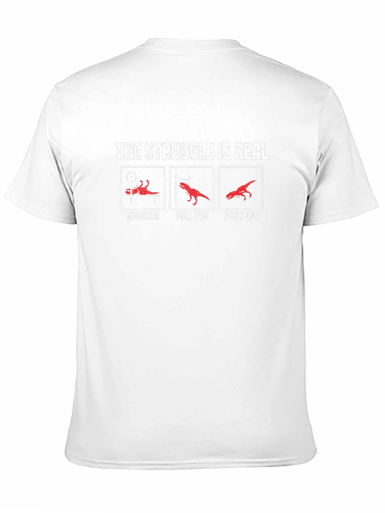 The Struggle is Real Gym T-Rex Black T-Shirt