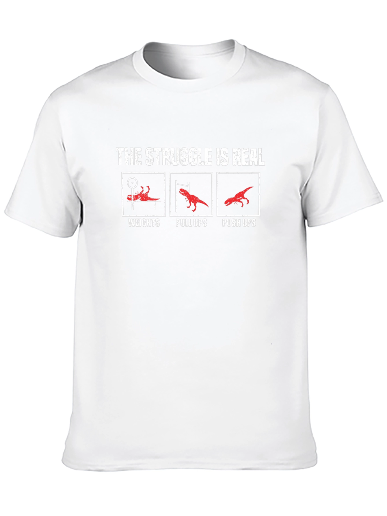 The Struggle is Real Gym T-Rex Black T-Shirt