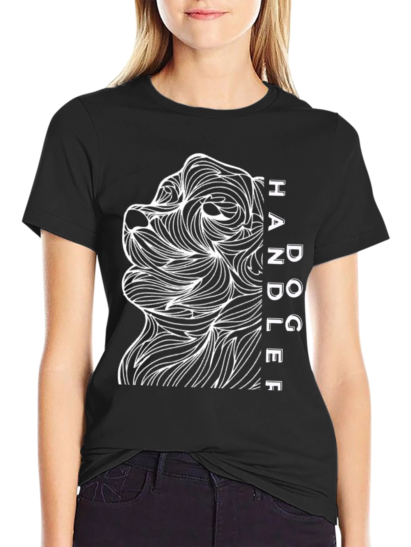 Dog Handler Graphic Tee - Abstract Dog Lovers Gift