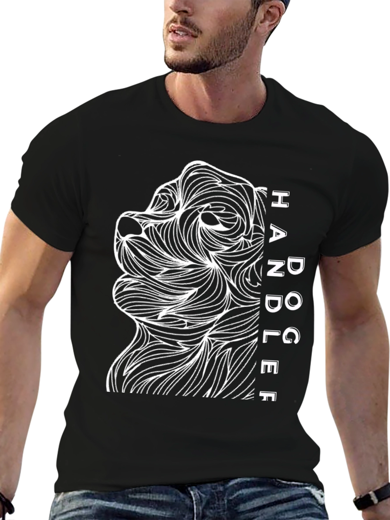 Dog Handler Graphic Tee - Abstract Dog Lovers Gift