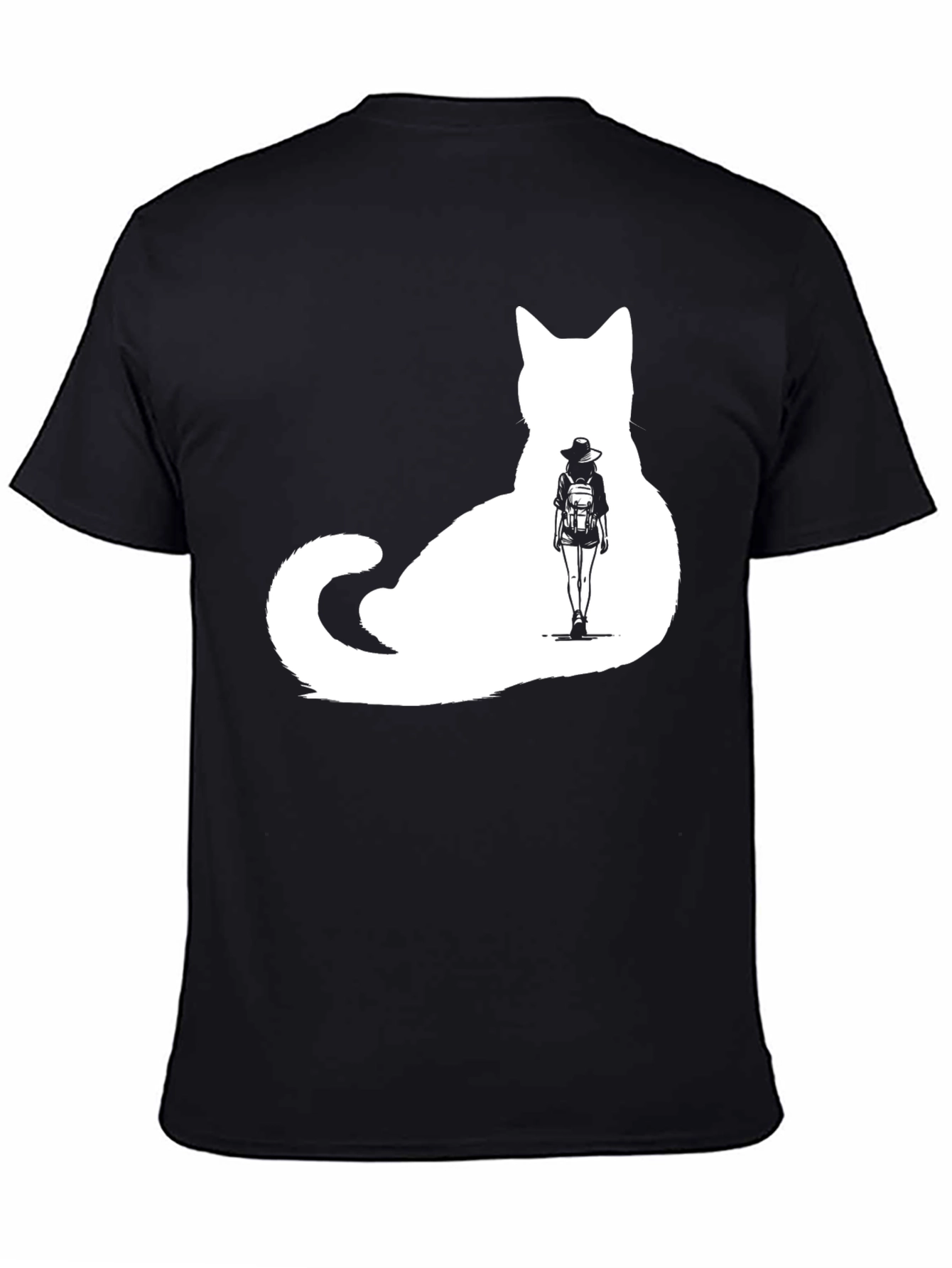 Cat Silhouette Graphic Tee - Adventure Awaits