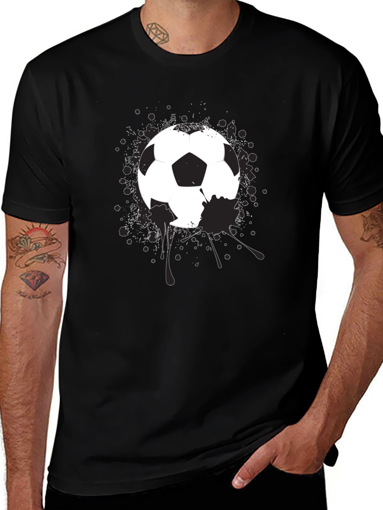 Soccer Ball Splatter Graphic T-Shirt