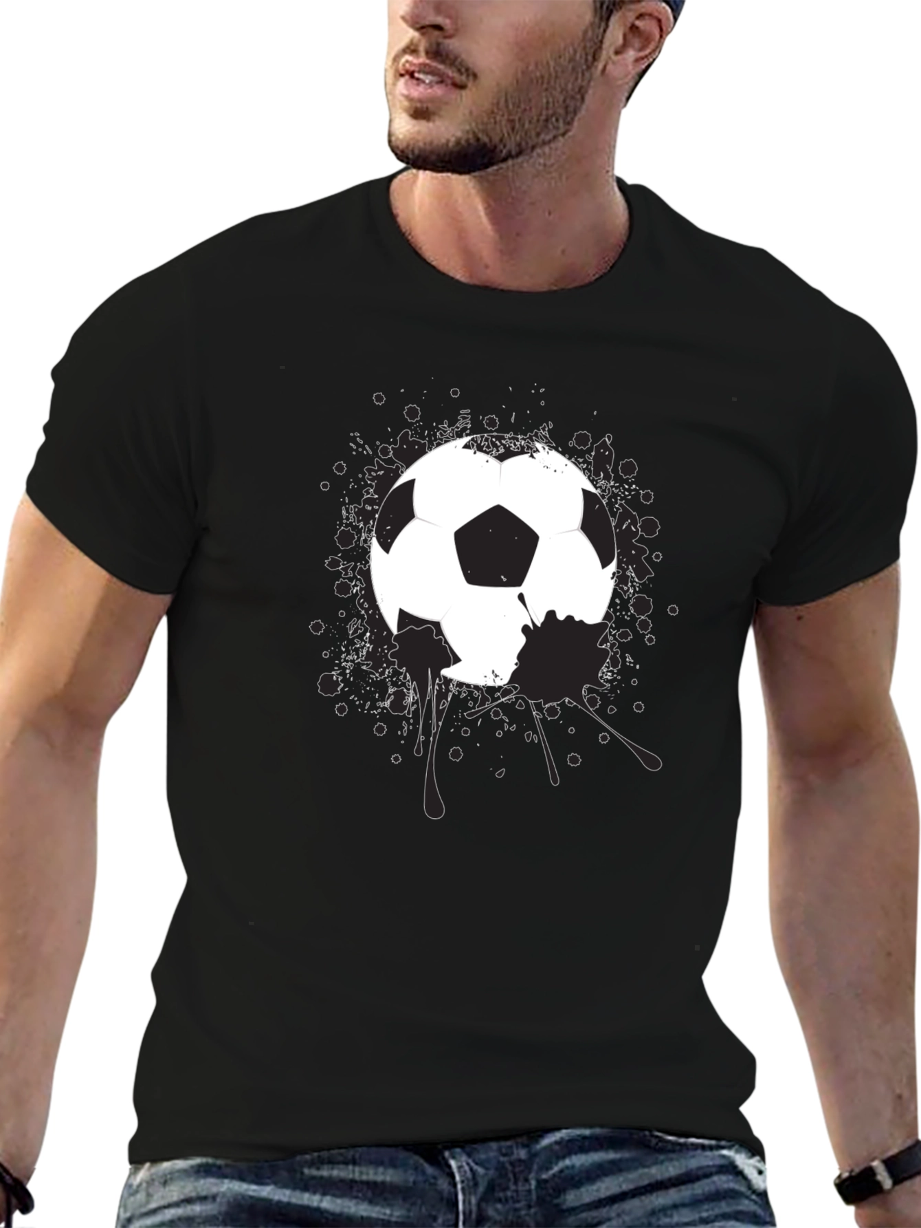 Soccer Ball Splatter Graphic T-Shirt