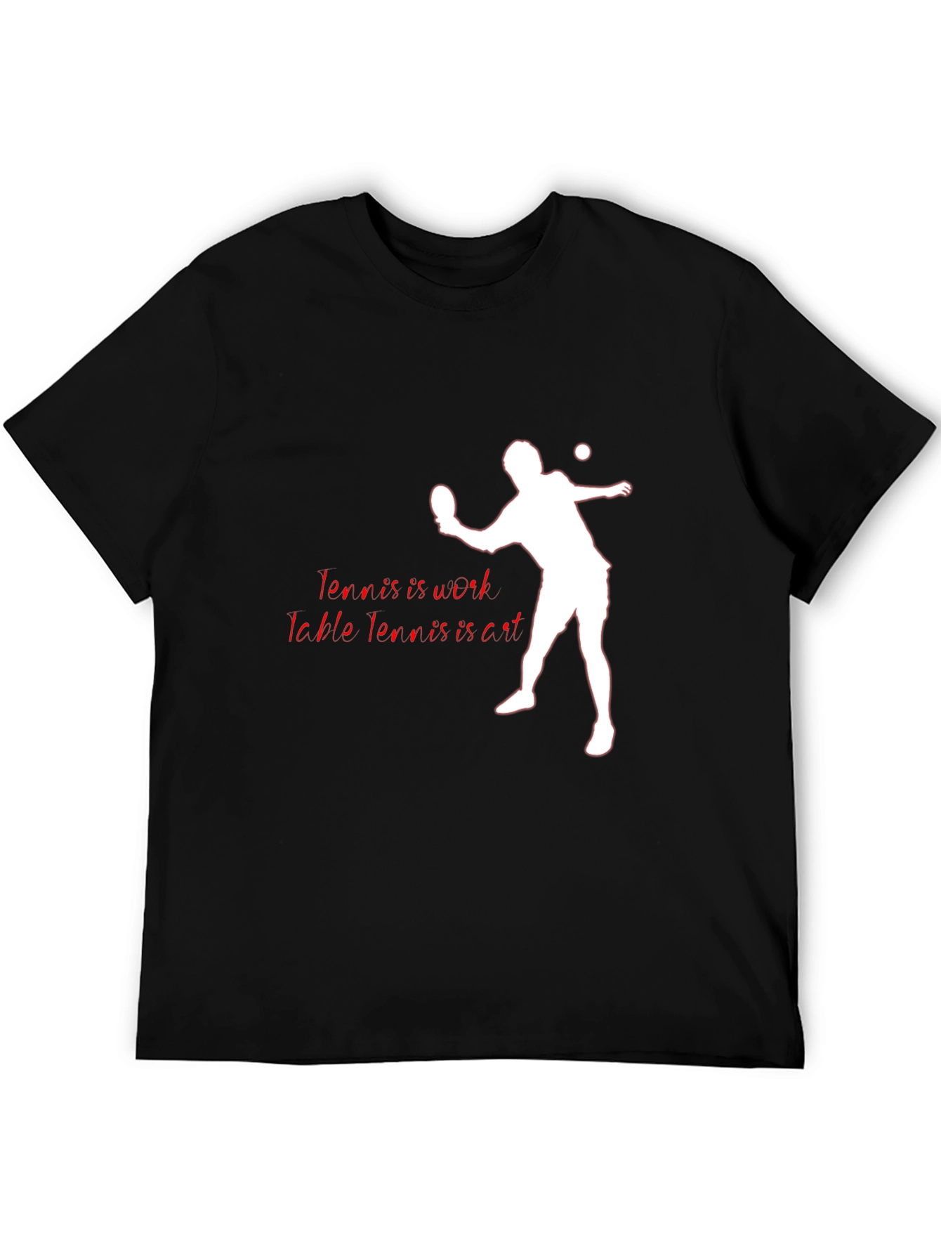 Table Tennis Art Black T-Shirt