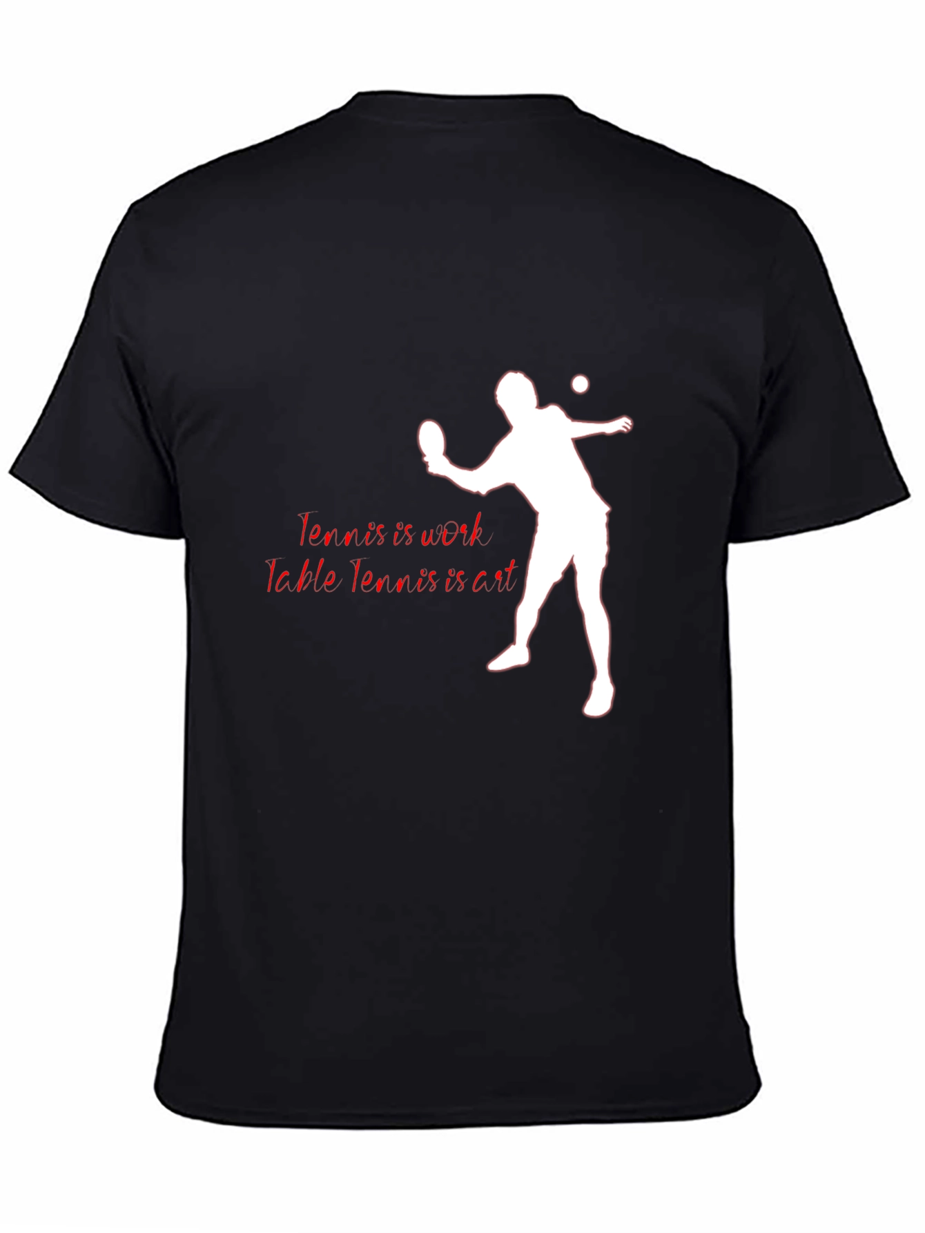 Table Tennis Art Black T-Shirt