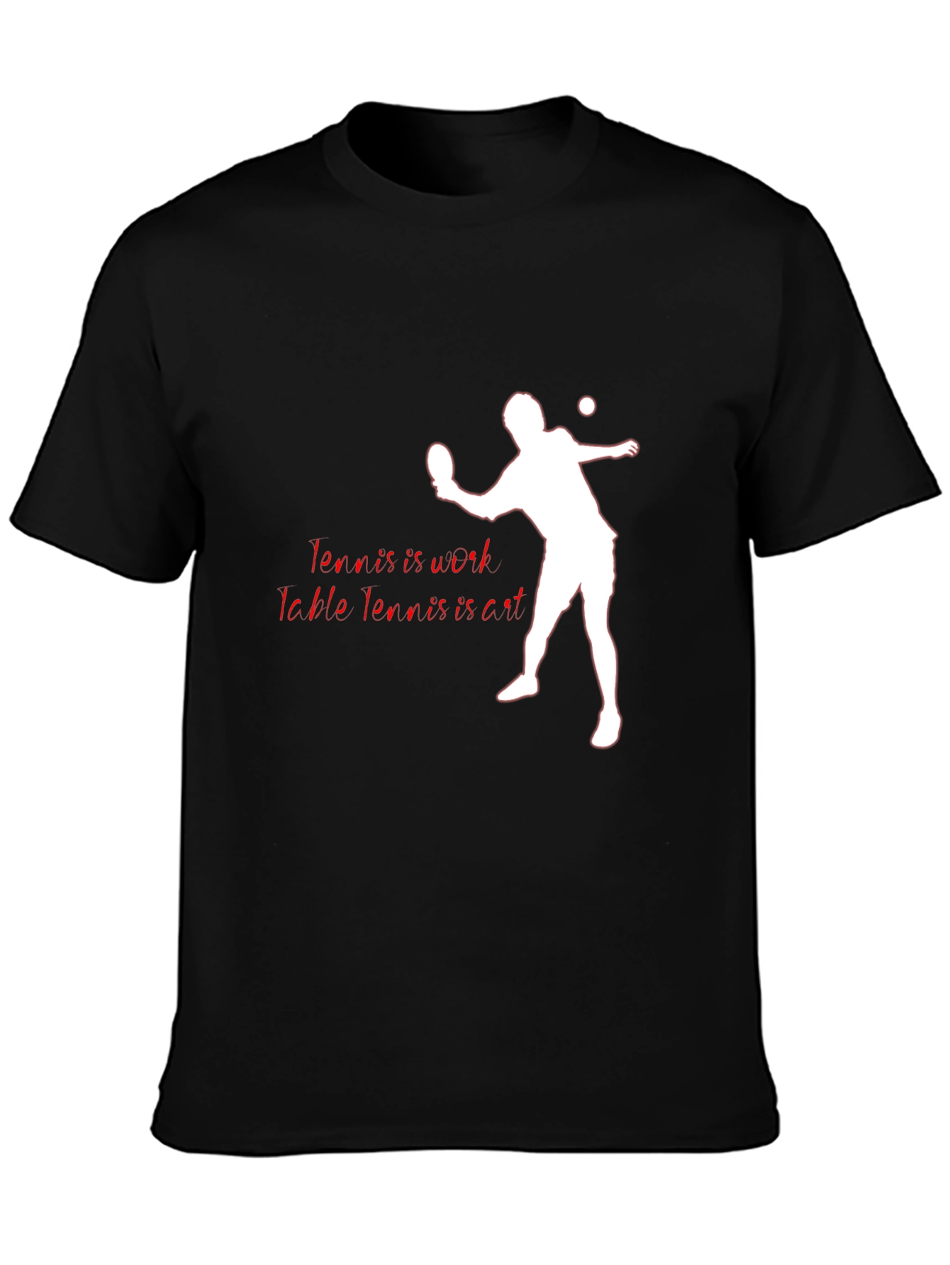 Table Tennis Art Black T-Shirt