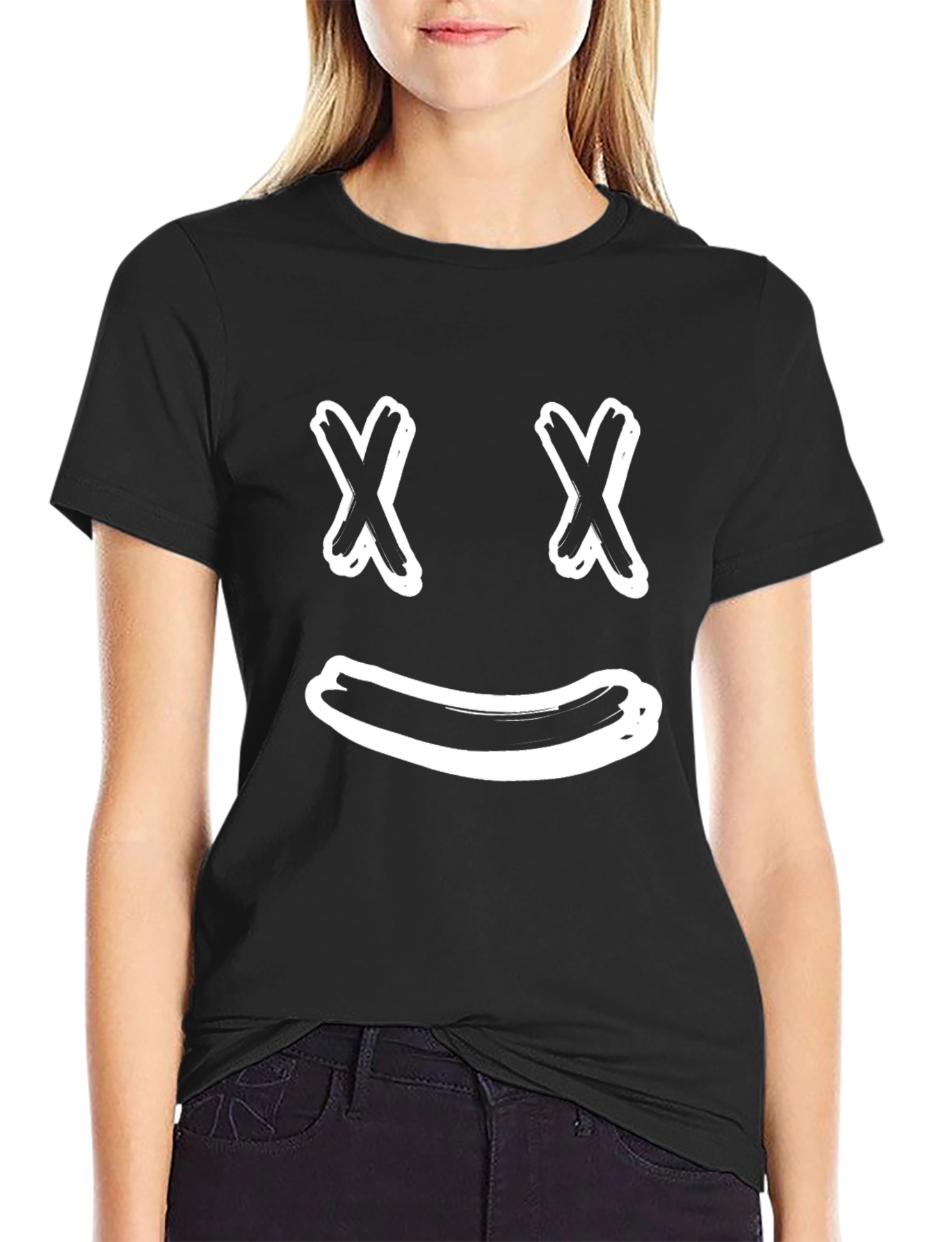 Smiley Face Graphic Tee - Casual Comfort