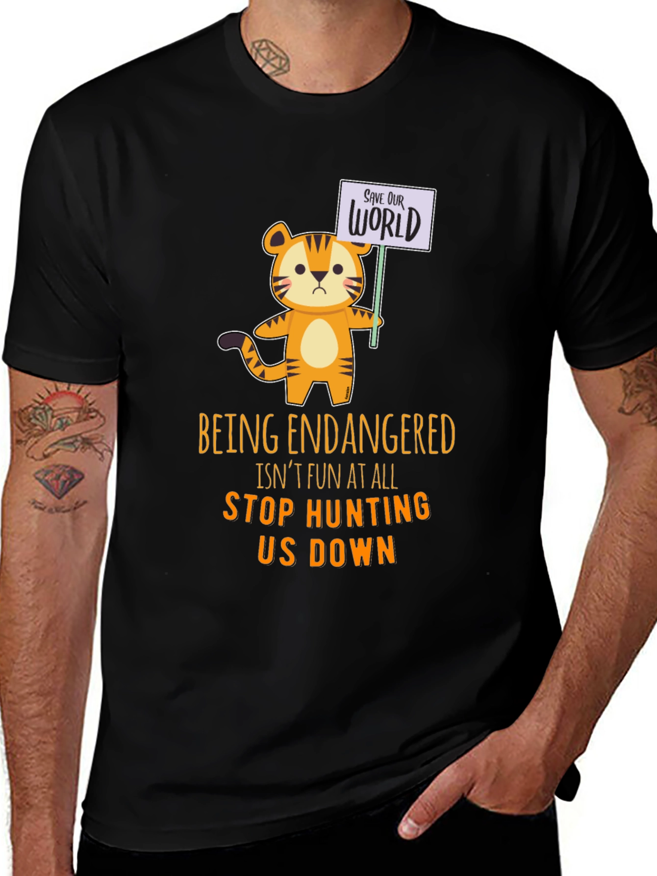 Endangered Tiger Graphic T-Shirt - Save the World