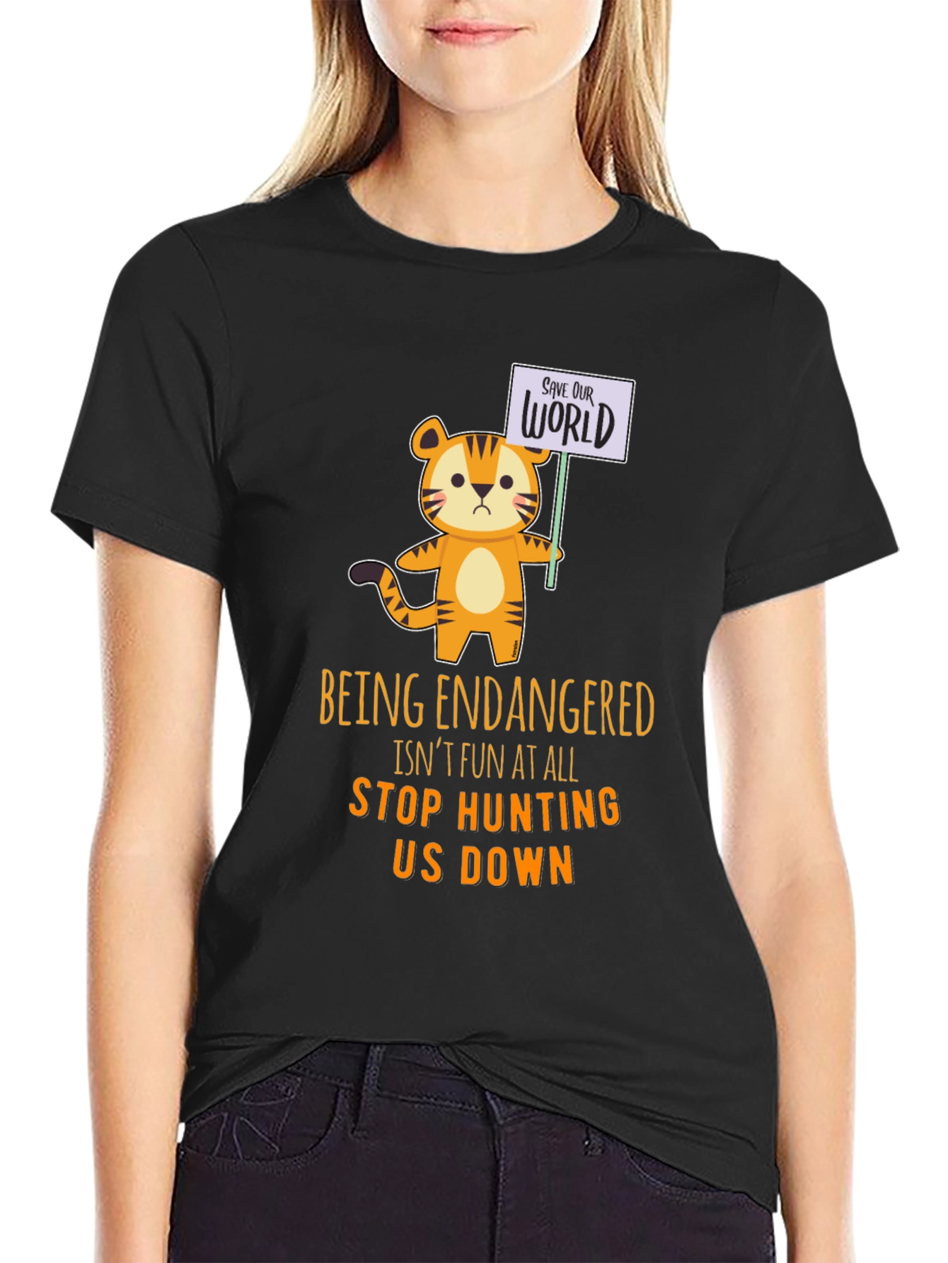 Endangered Tiger Graphic T-Shirt - Save the World