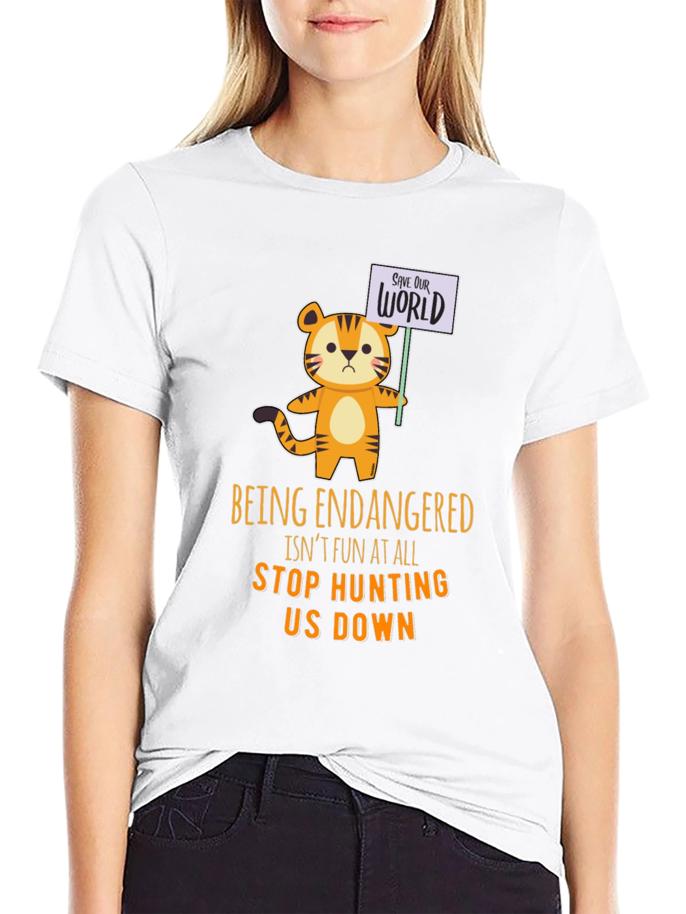 Endangered Tiger Graphic T-Shirt - Save the World