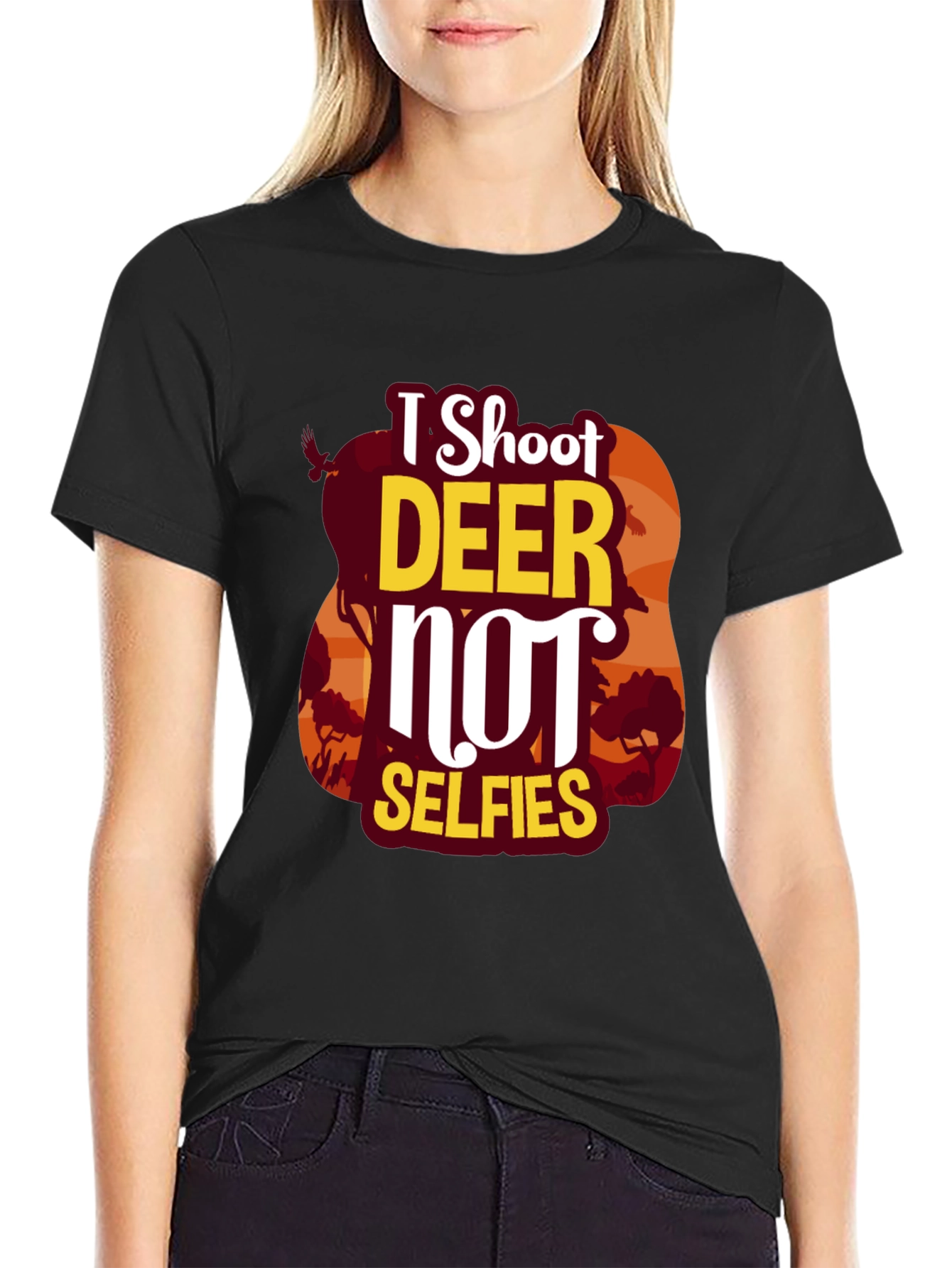 I Shoot Deer Not Selfies Graphic Tee