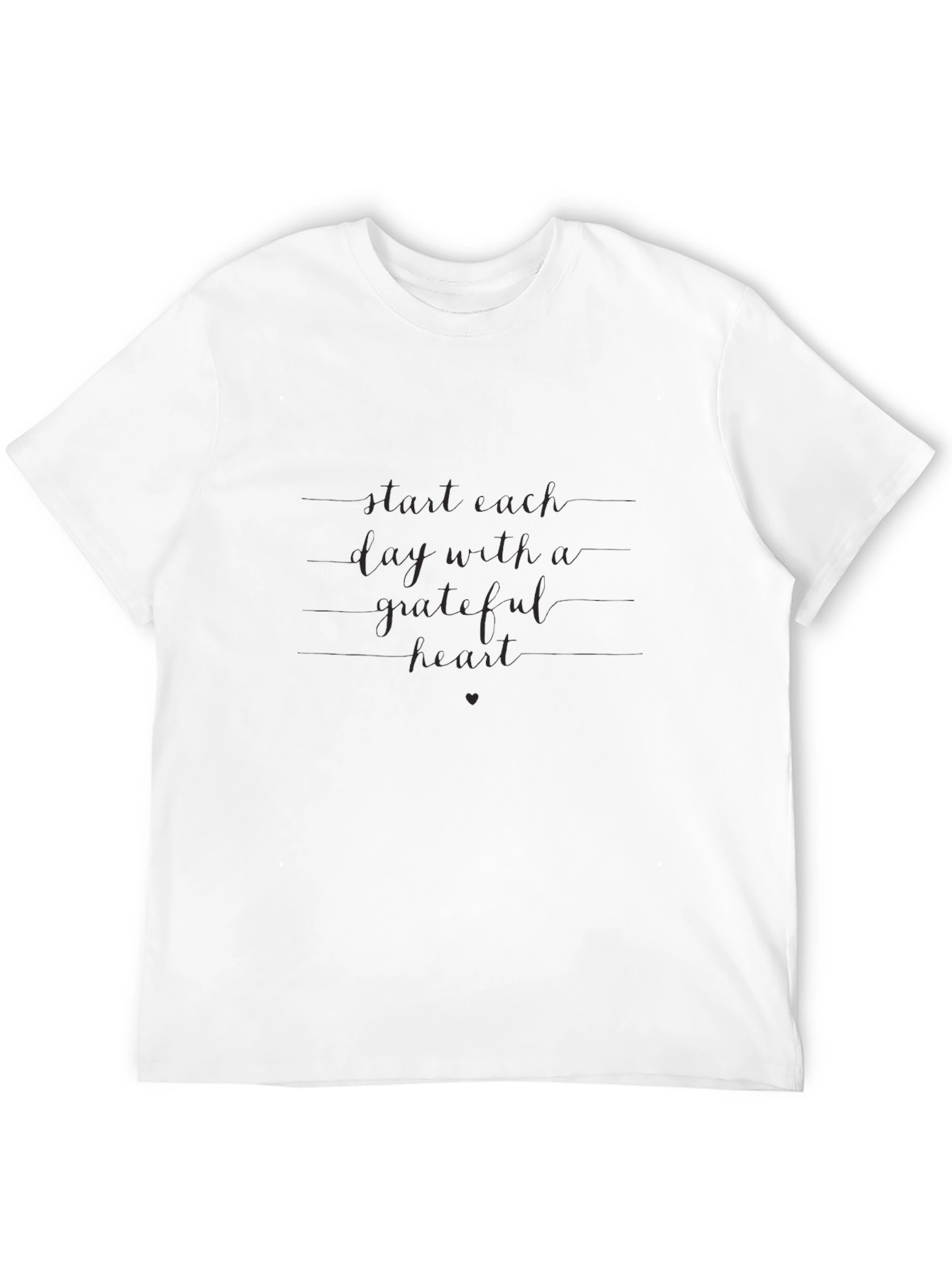 Grateful Heart Graphic Tee - Soft Black T-Shirt