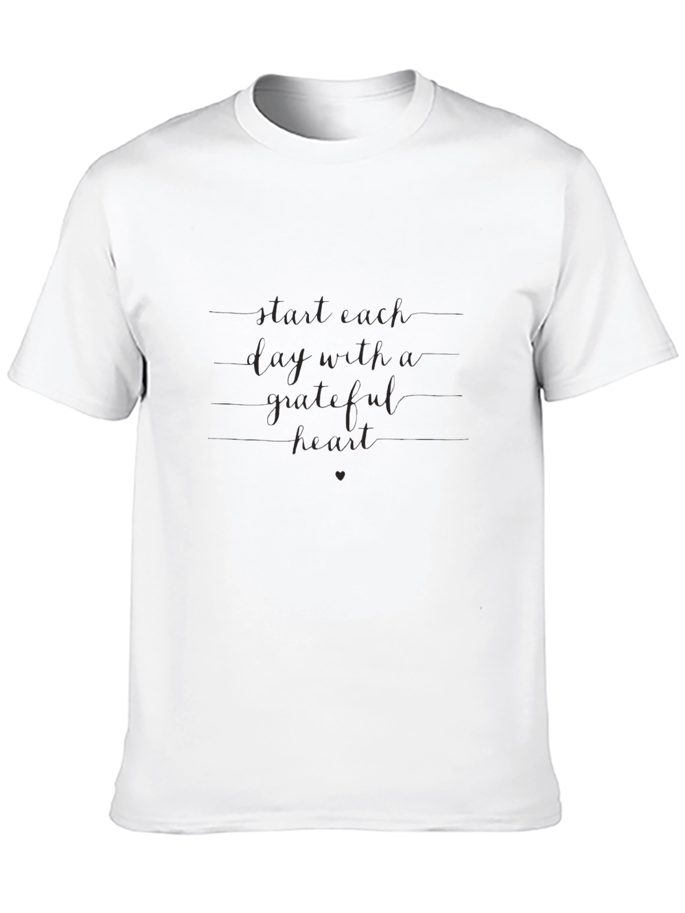 Grateful Heart Graphic Tee - Soft Black T-Shirt