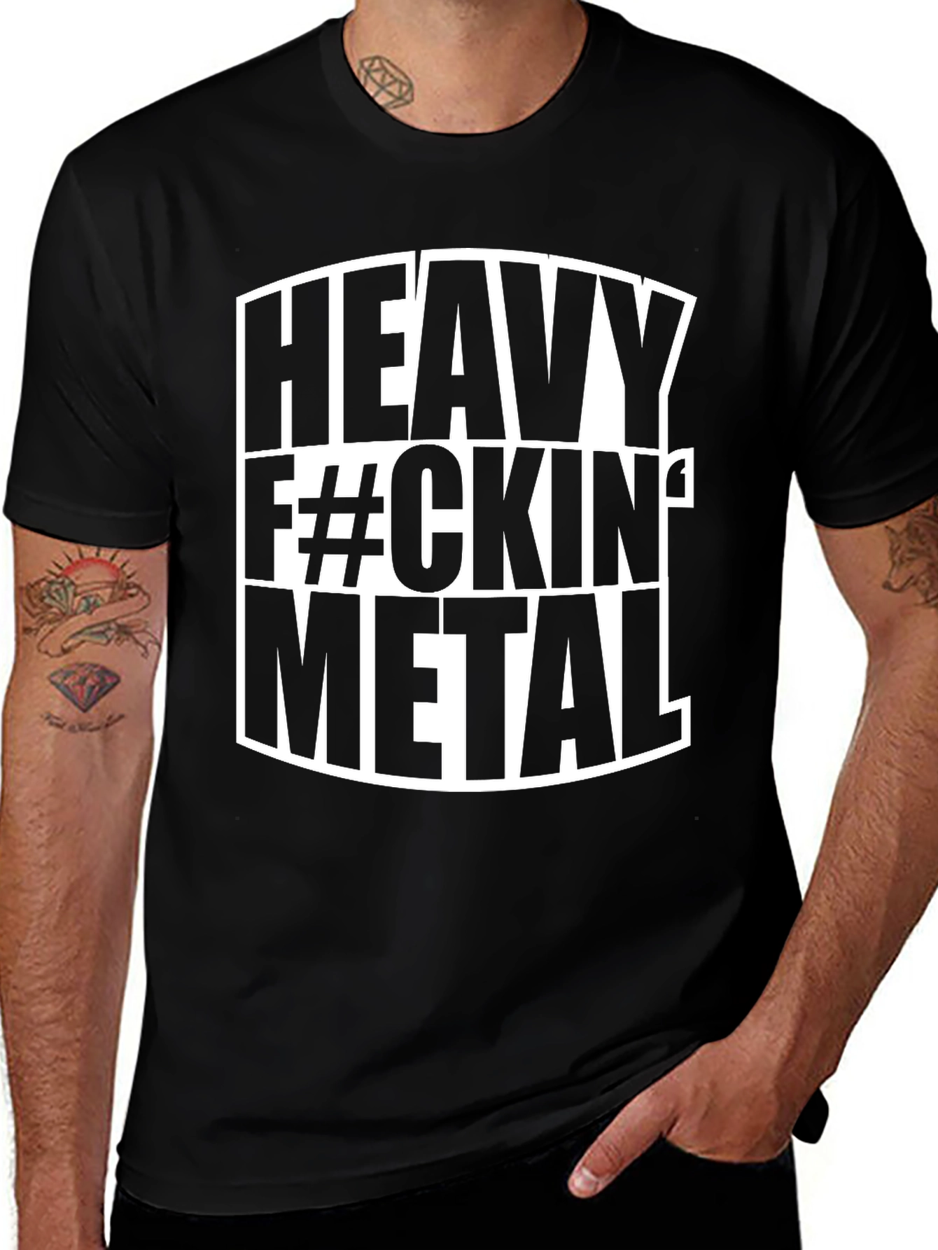 Heavy Metal Graphic T-Shirt - Bold Black Tee