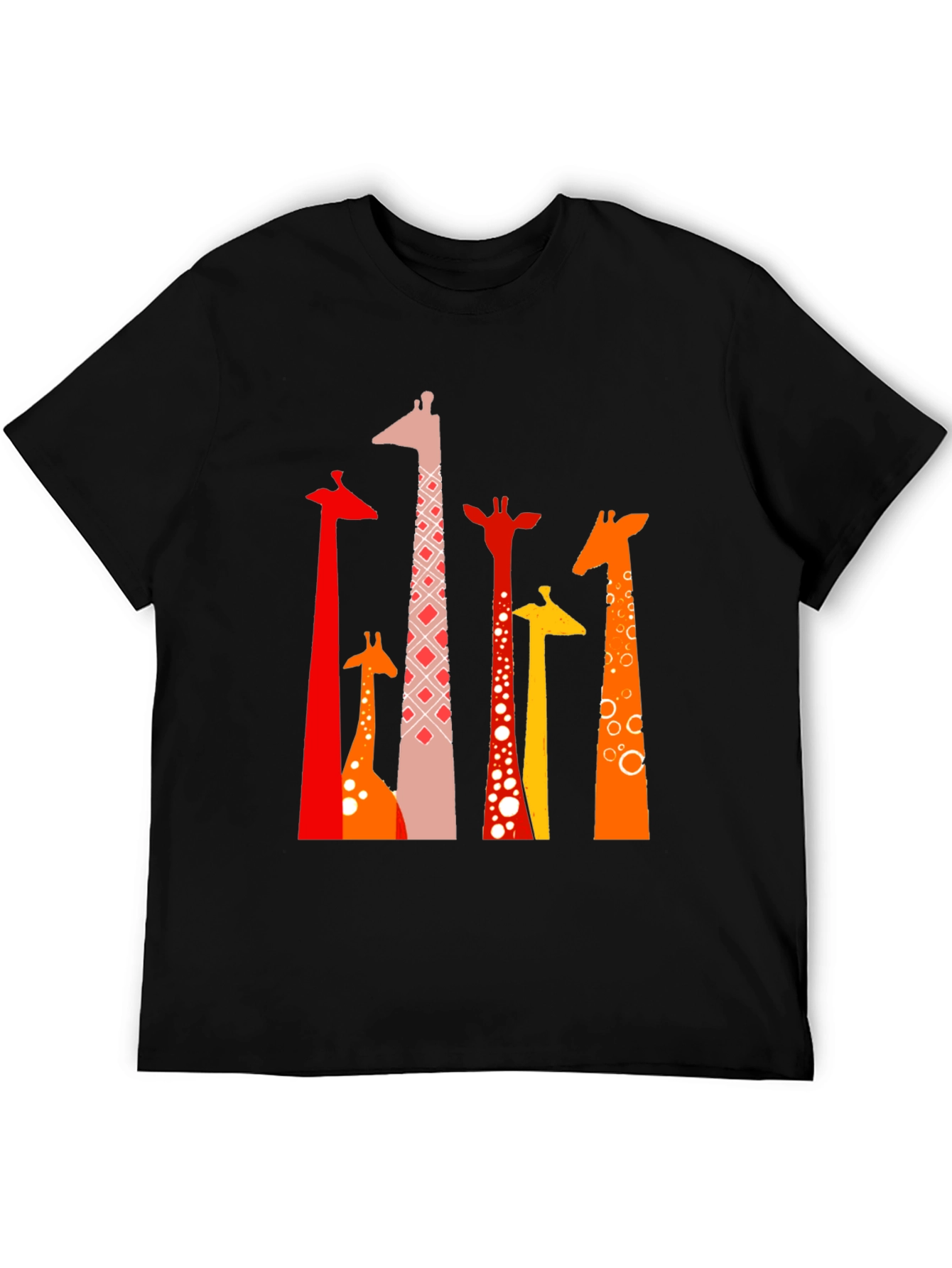 Giraffe Print Black T-Shirt