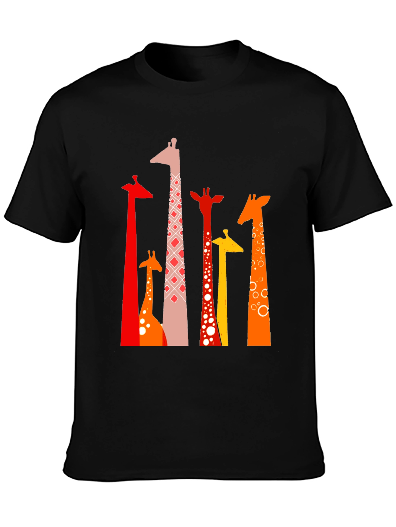 Giraffe Print Black T-Shirt