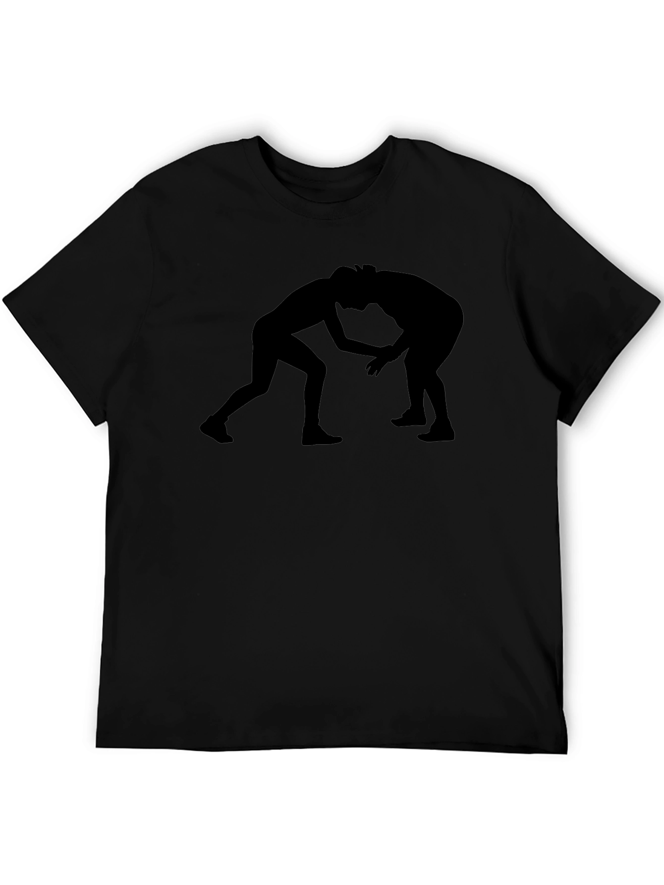 Wrestling Silhouette Black T-Shirt