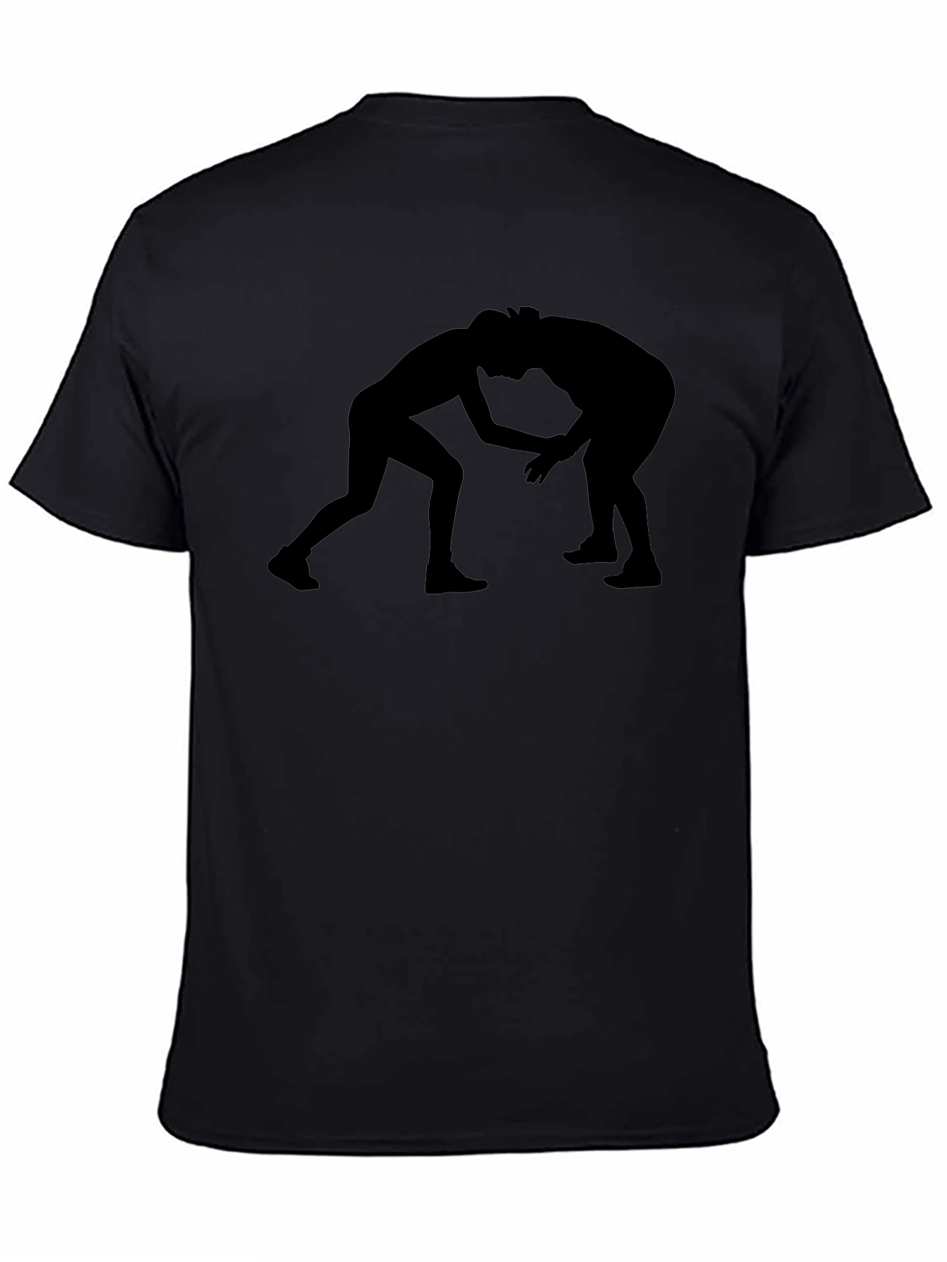 Wrestling Silhouette Black T-Shirt