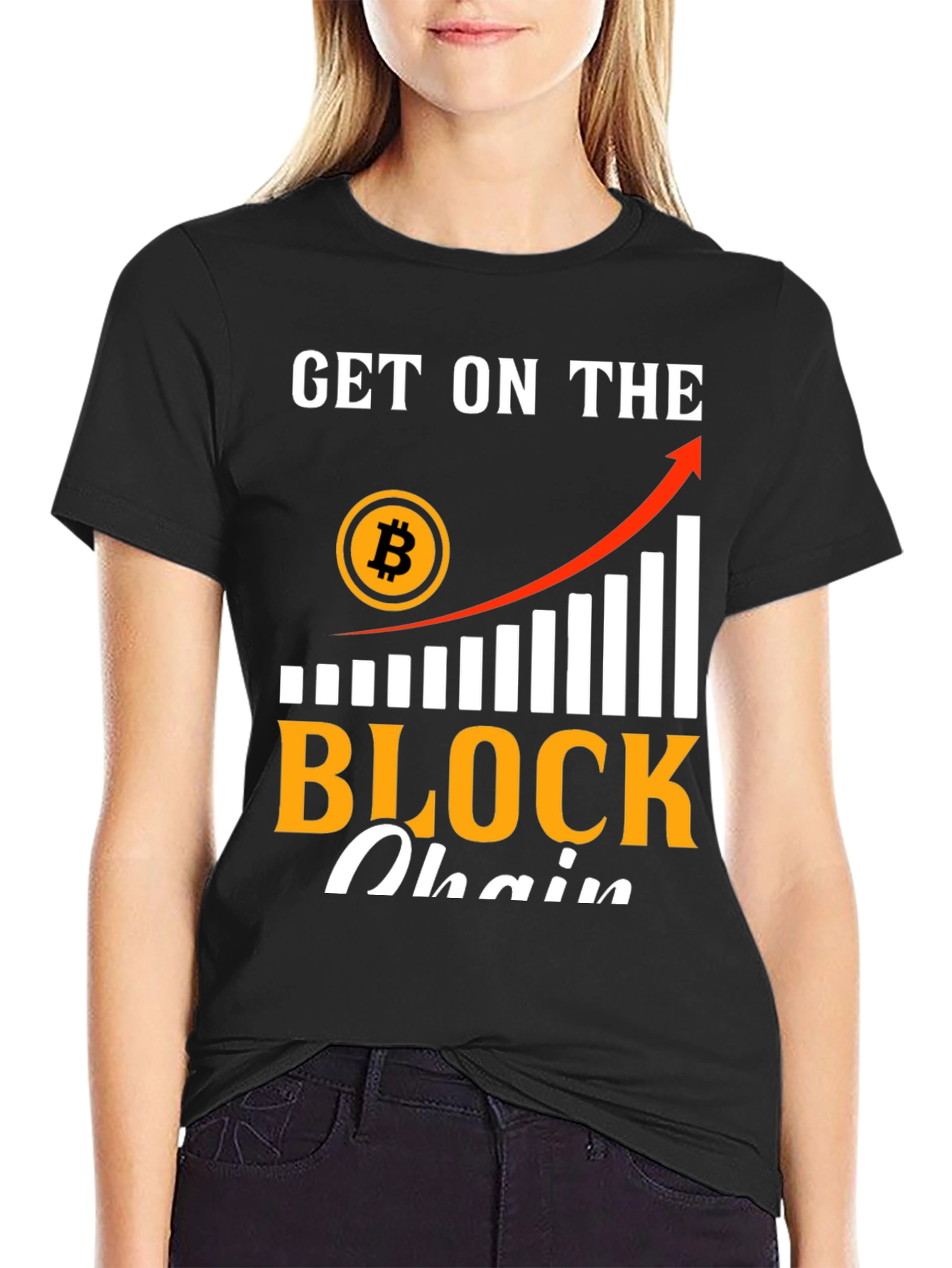 Get on the Blockchain T-Shirt Bitcoin Crypto Tee