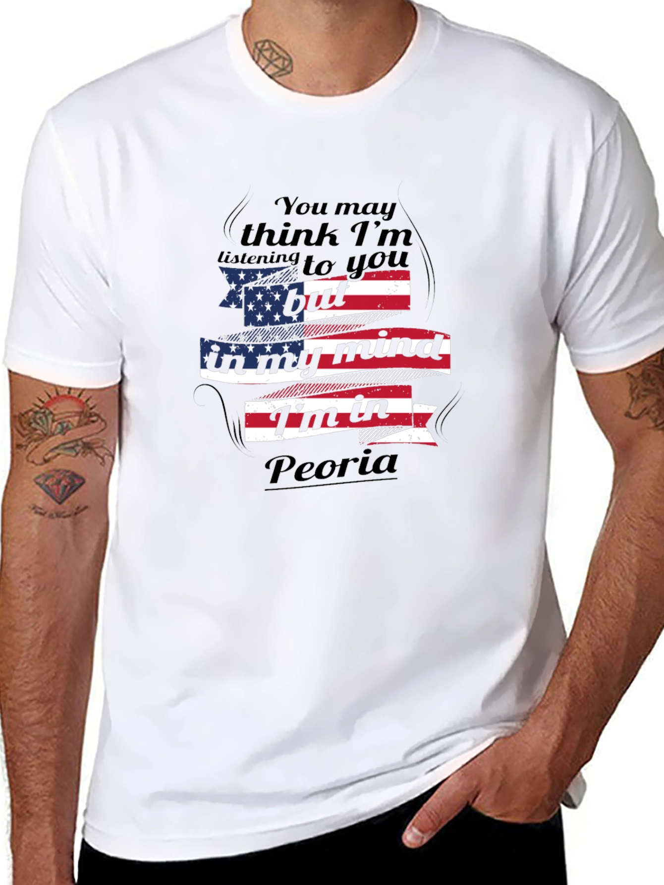Peoria Mind Tee - American Flag Graphic T-Shirt
