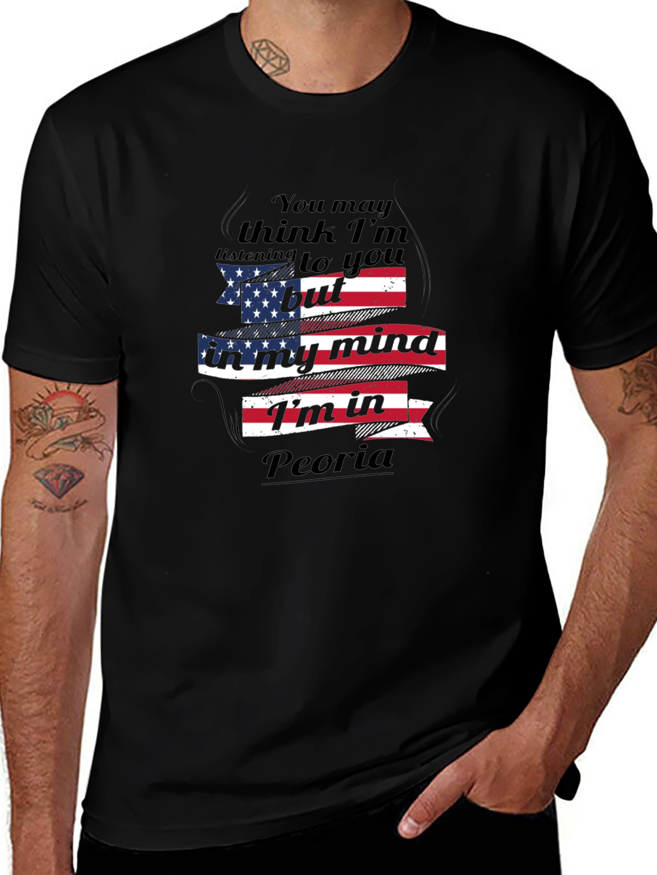 Peoria Mind Tee - American Flag Graphic T-Shirt