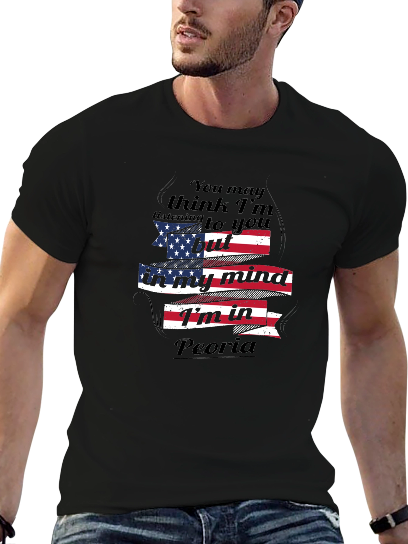 Peoria Mind Tee - American Flag Graphic T-Shirt