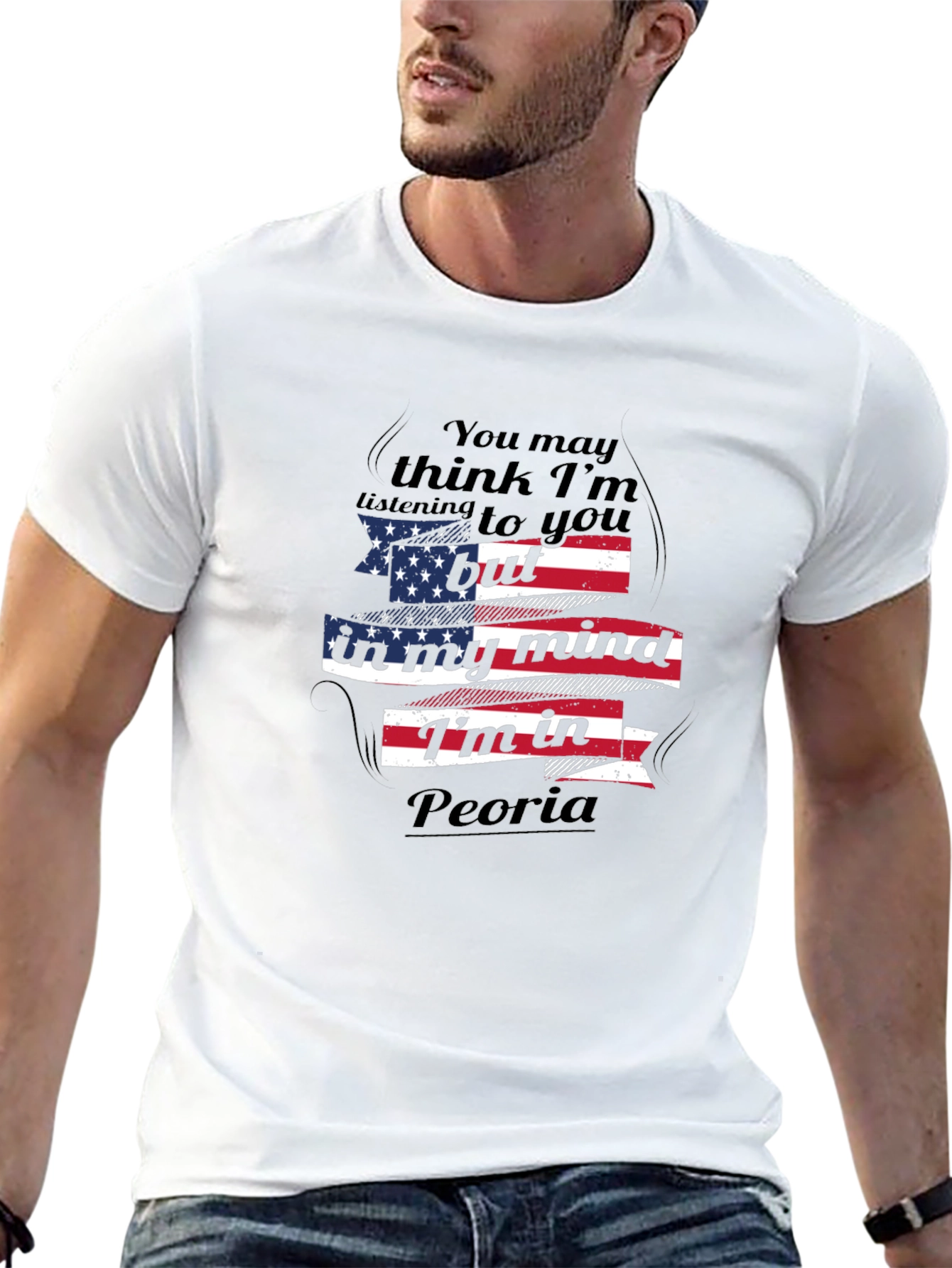 Peoria Mind Tee - American Flag Graphic T-Shirt