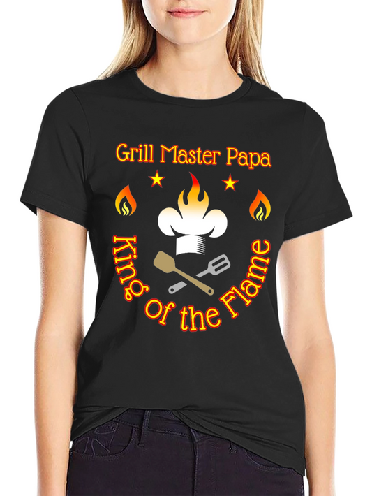 Grill Master Papa T-Shirt - King of the Flame BBQ Tee