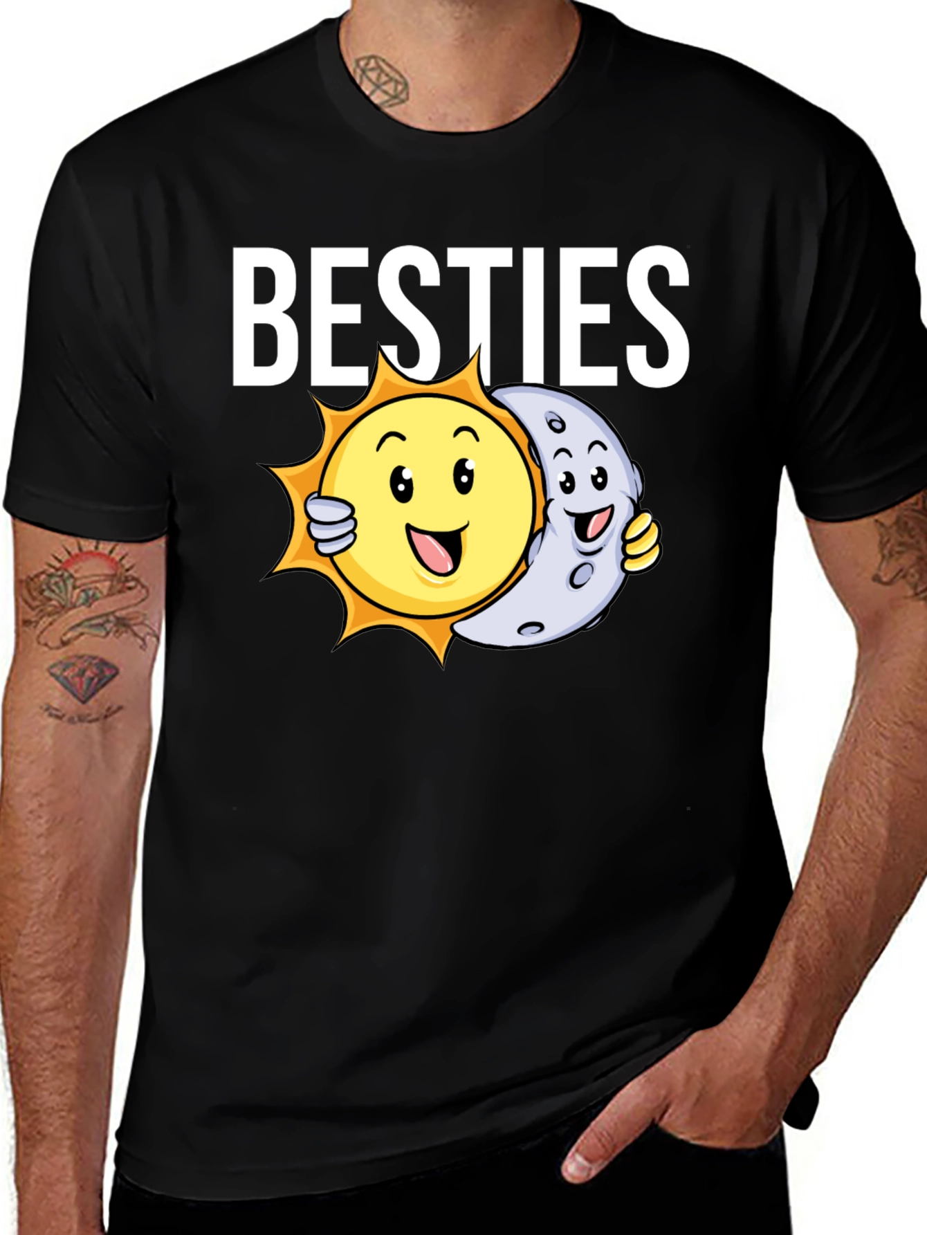 Besties T-Shirt - Sun and Moon Graphic Tee