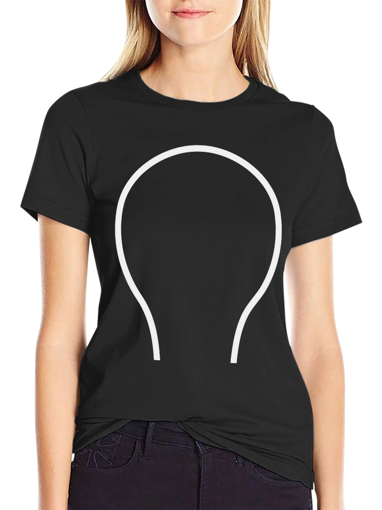 Minimalist Black T-Shirt with Graphic Design