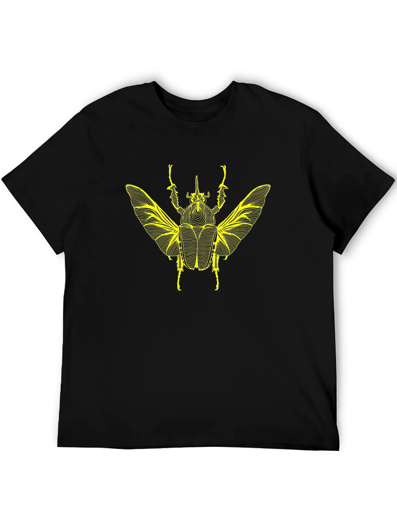 Black T-Shirt with Insect Graphic