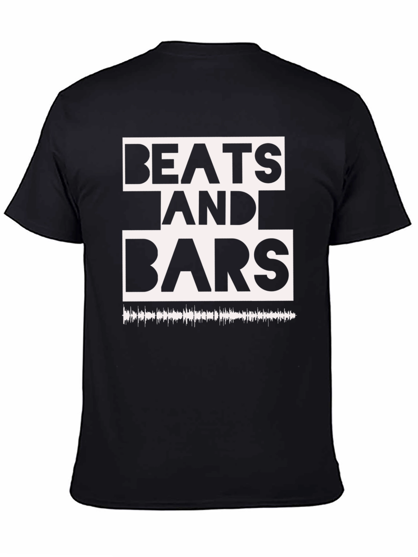 Beats and Bars Graphic Tee - Black Cotton T-Shirt