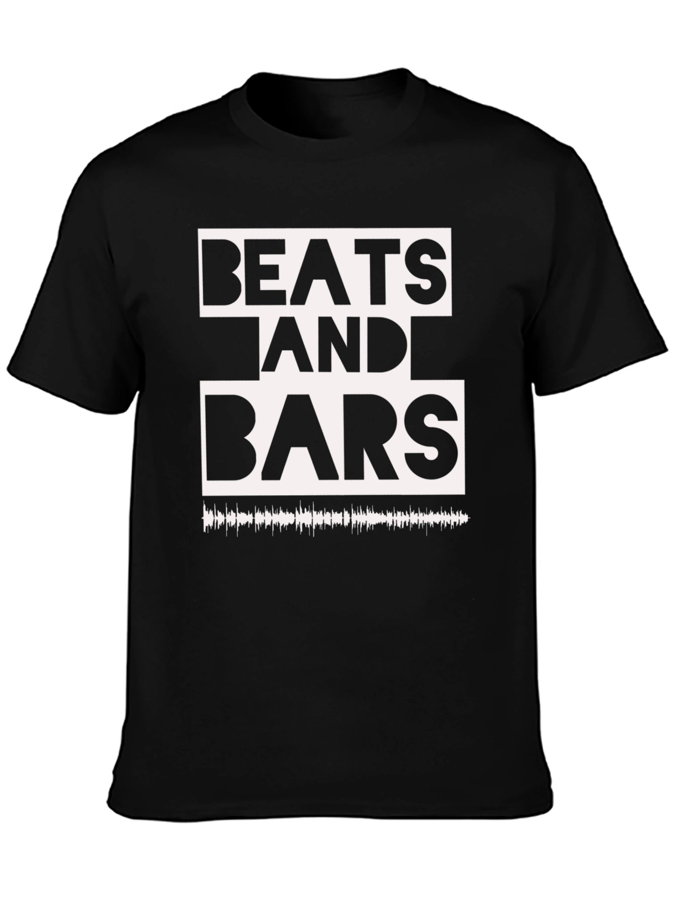 Beats and Bars Graphic Tee - Black Cotton T-Shirt