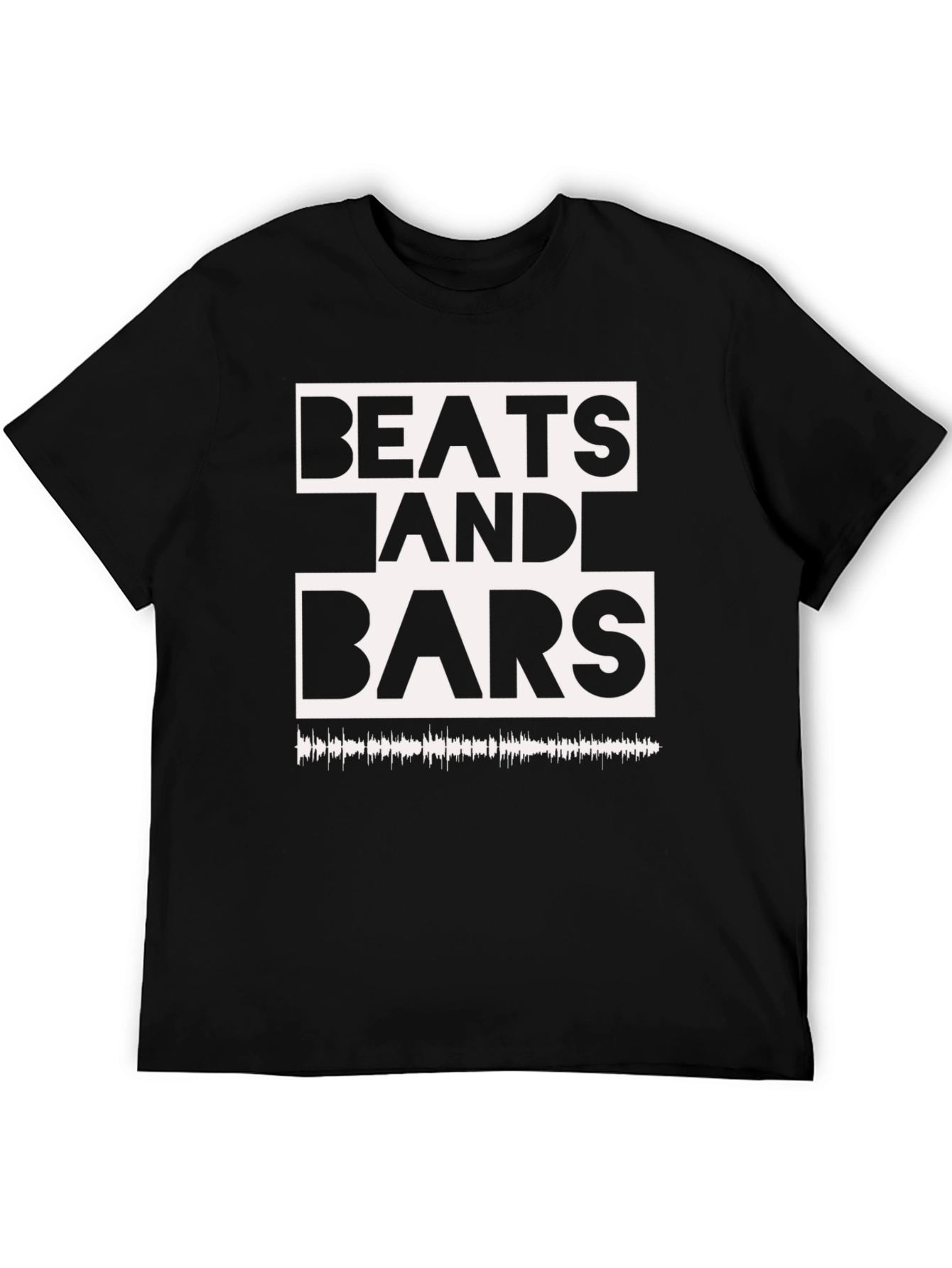 Beats and Bars Graphic Tee - Black Cotton T-Shirt