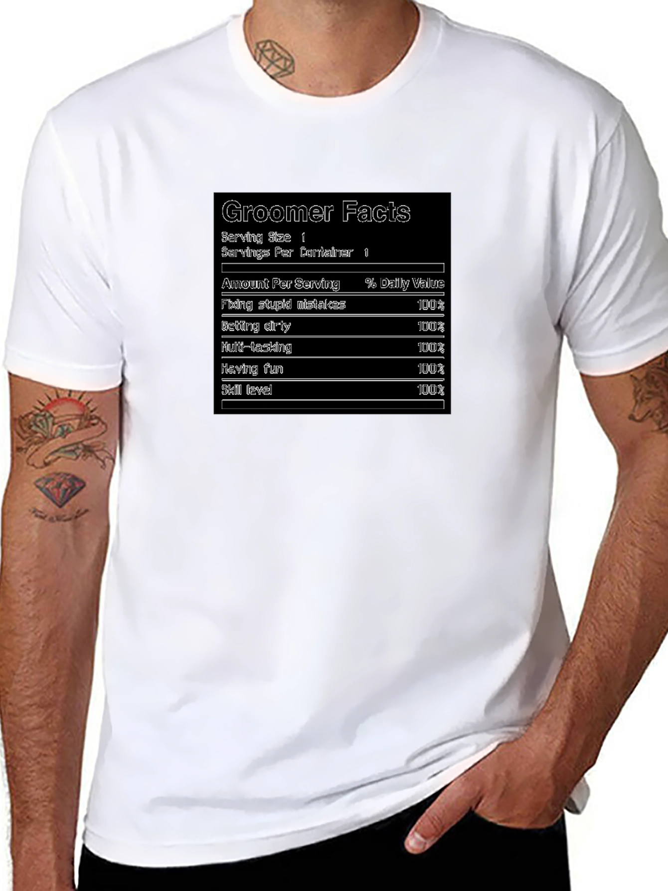 Groomer Facts Mens Black T-Shirt