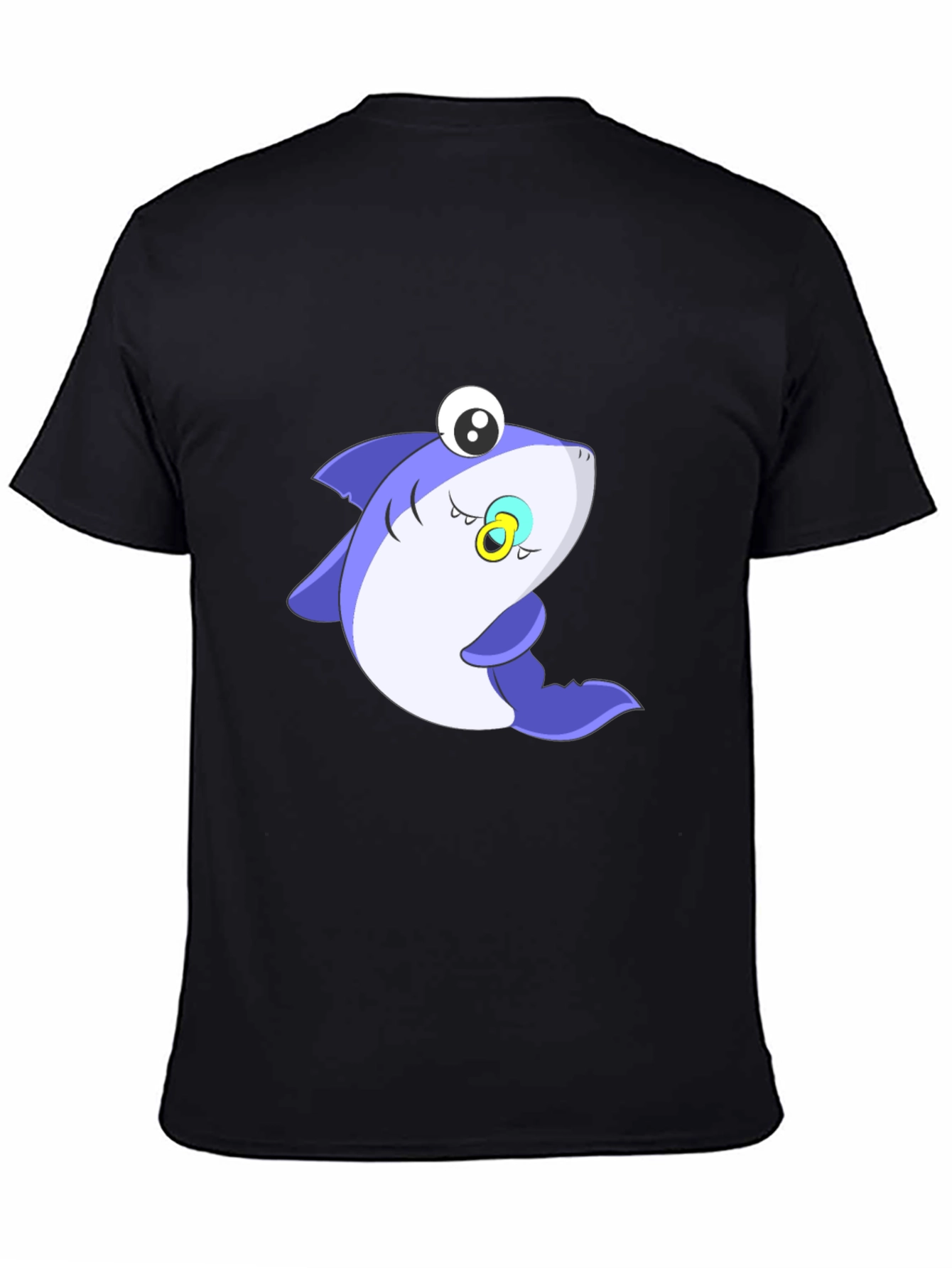 Cute Shark Graphic Tee - Black Cotton Blend
